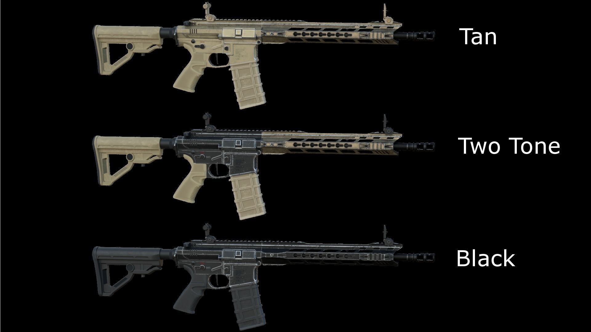 Modular Combat Rifle-Carbine Variant Low-poly 3D model_2