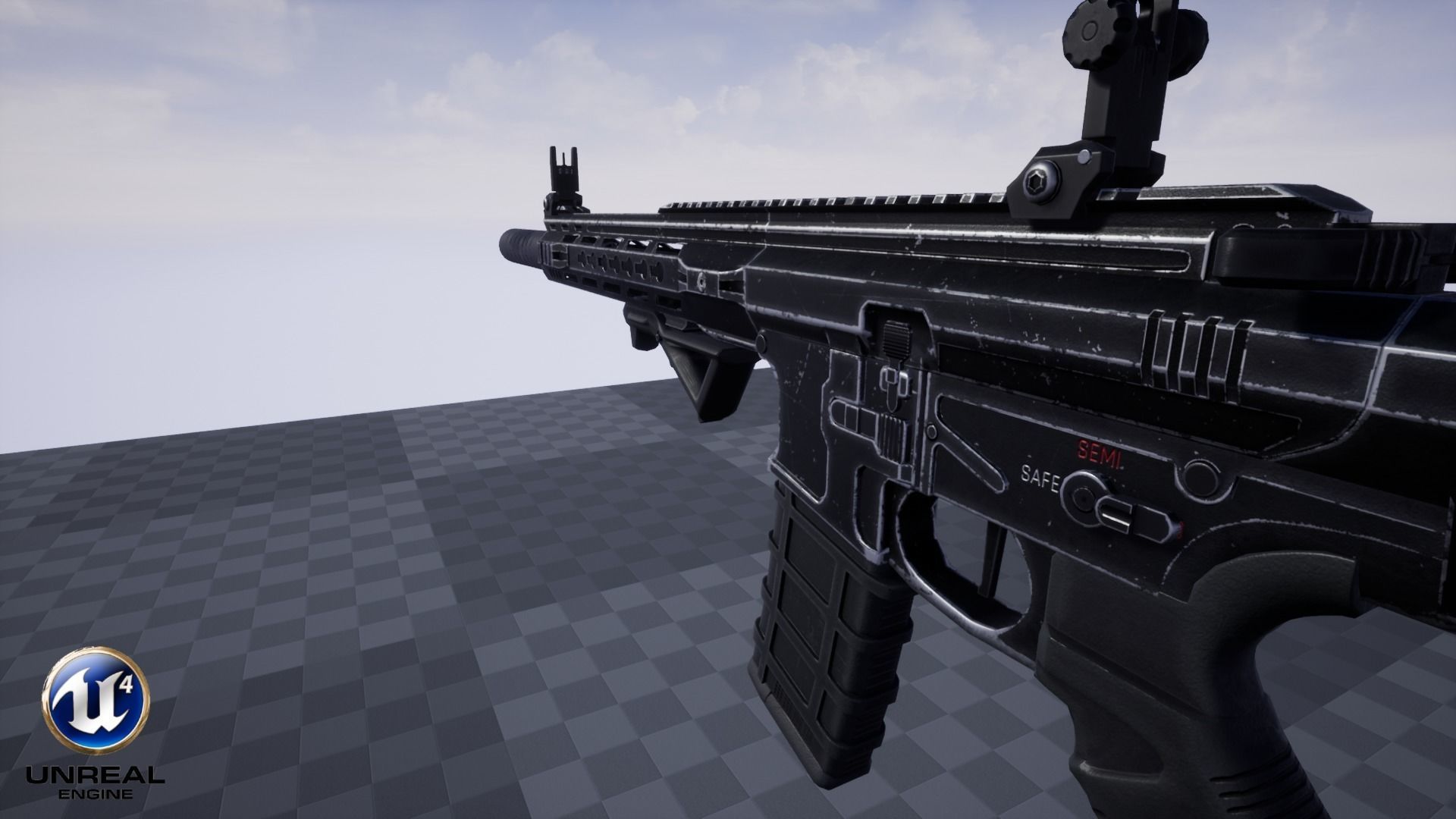 Modular Combat Rifle-Carbine Variant Low-poly 3D model_32