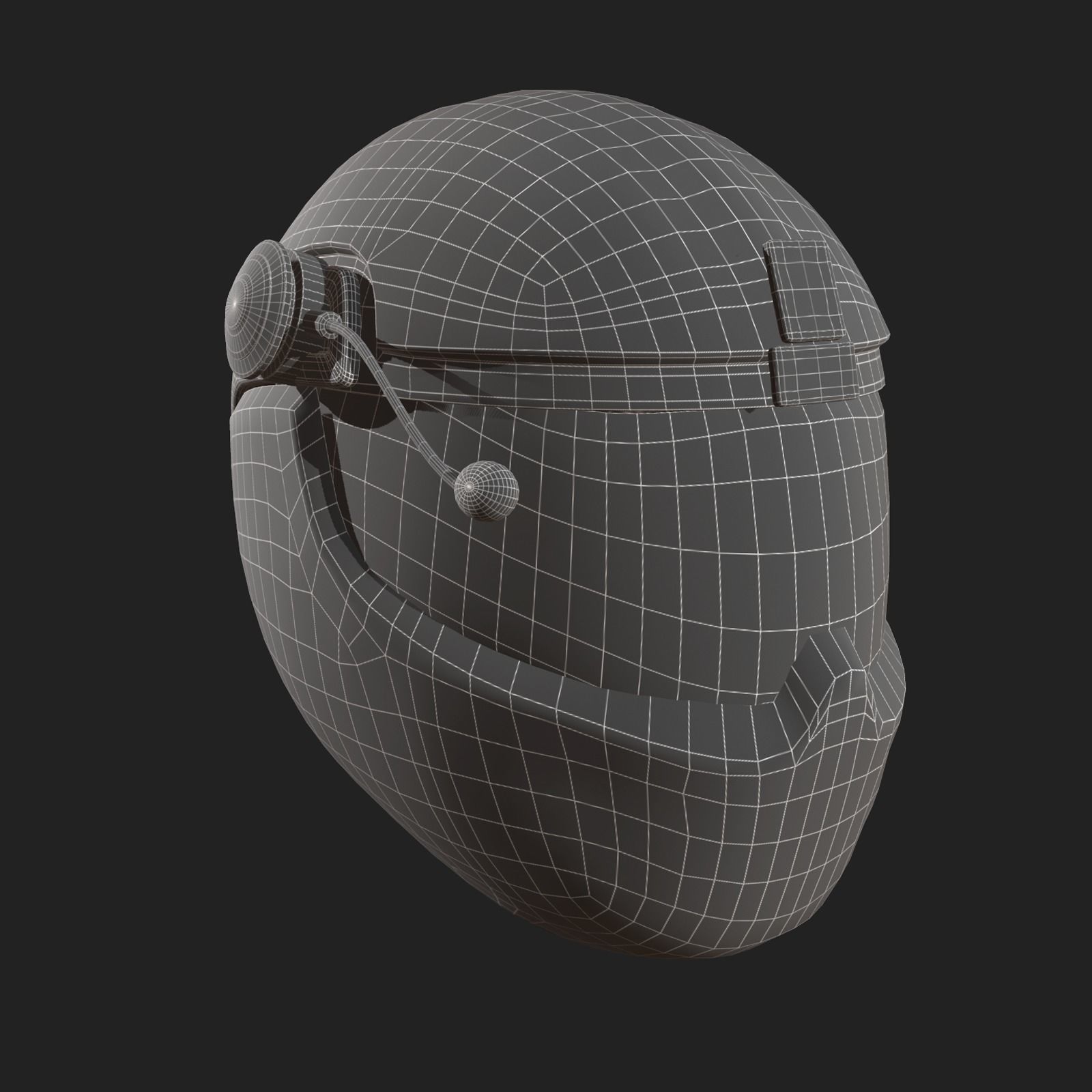 Helmet scifi military combat 3d model low poly futuristic  Low-poly 3D model_11