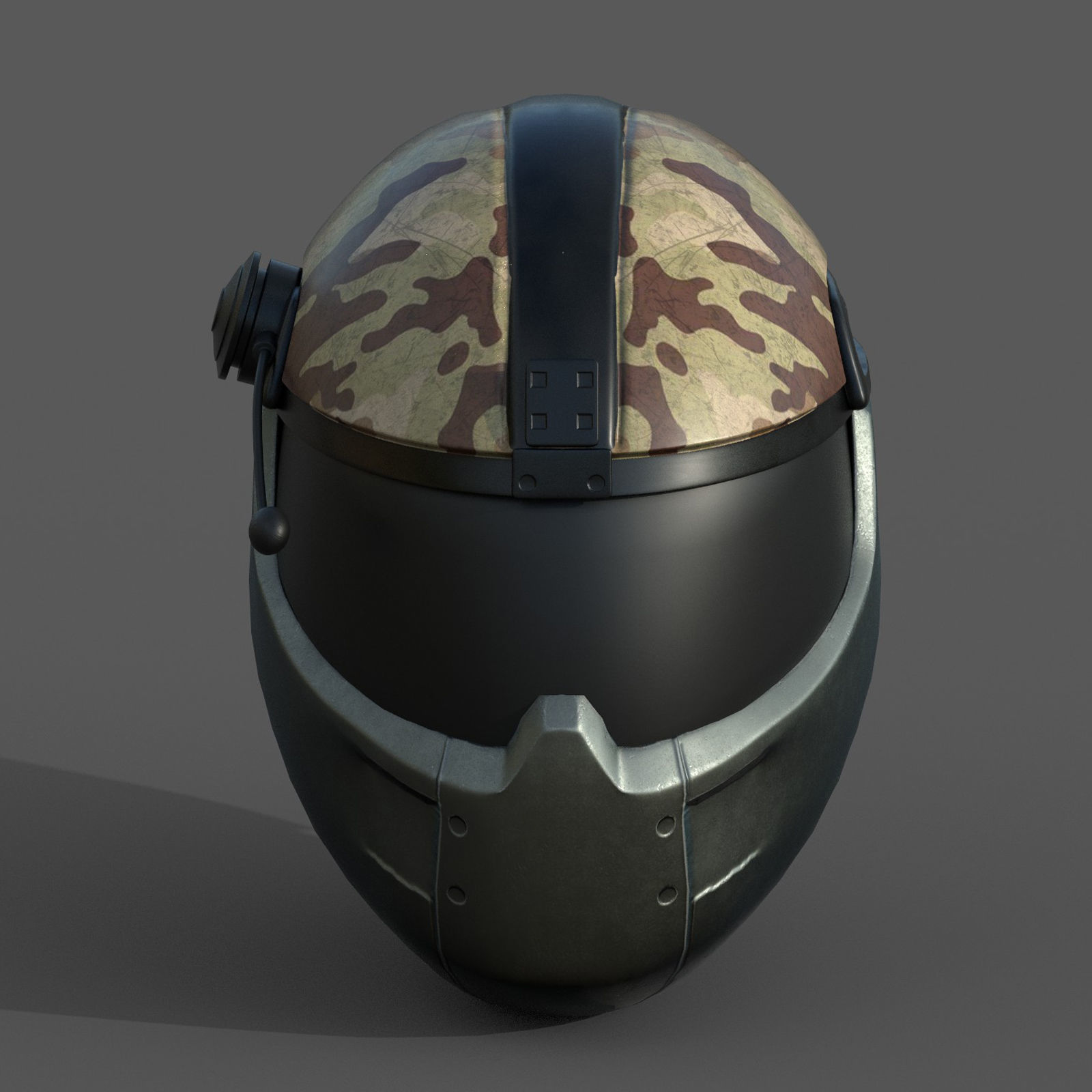 Helmet scifi military combat 3d model low poly futuristic  Low-poly 3D model_5