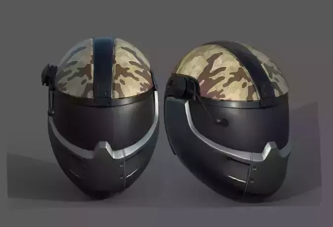 Helmet scifi military combat 3d model low poly futuristic 