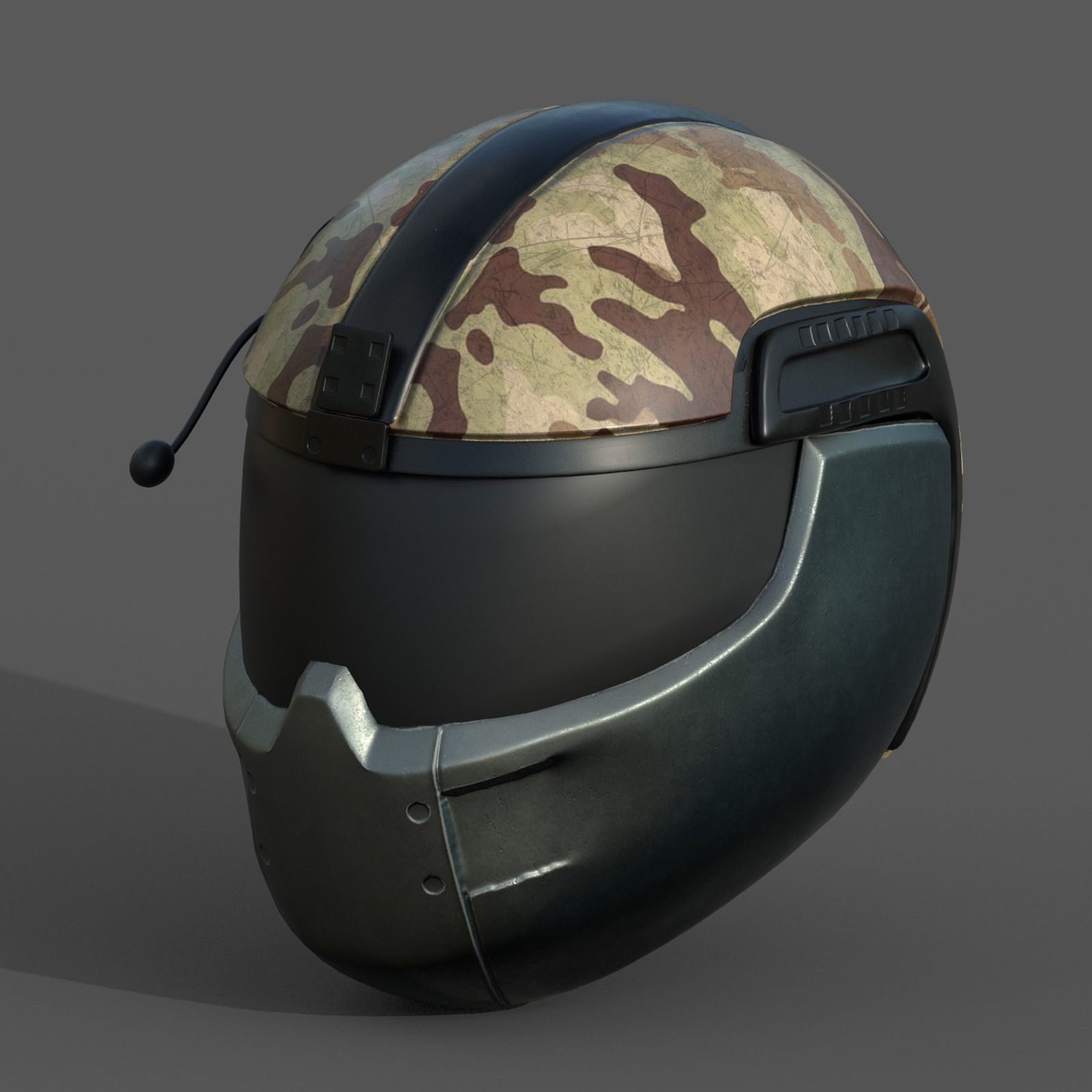 Helmet scifi military combat 3d model low poly futuristic  Low-poly 3D model_4