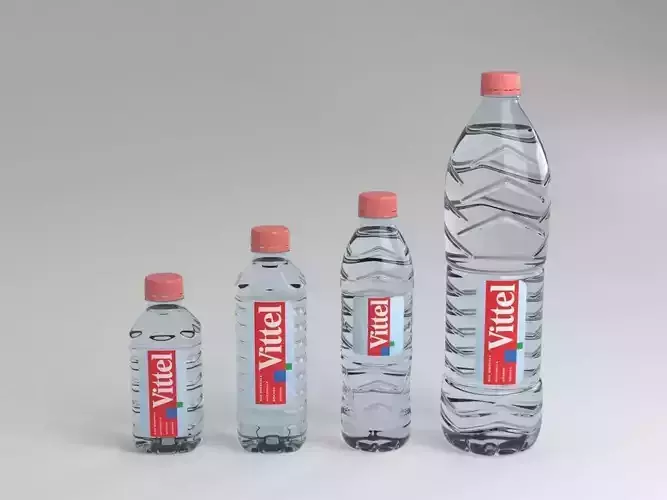vittel water bottles 3D model