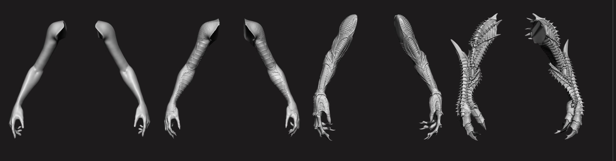 ARMS - 33 Creature arms OBJs and Zbrush IMM 3D model_55