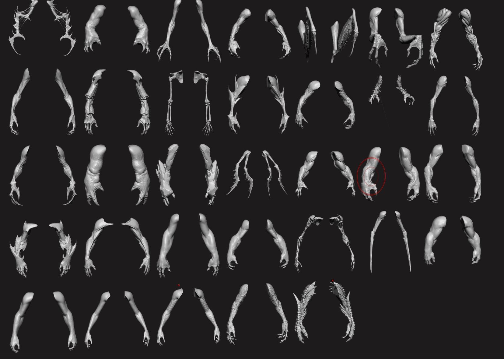 ARMS - 33 Creature arms OBJs and Zbrush IMM 3D model_50