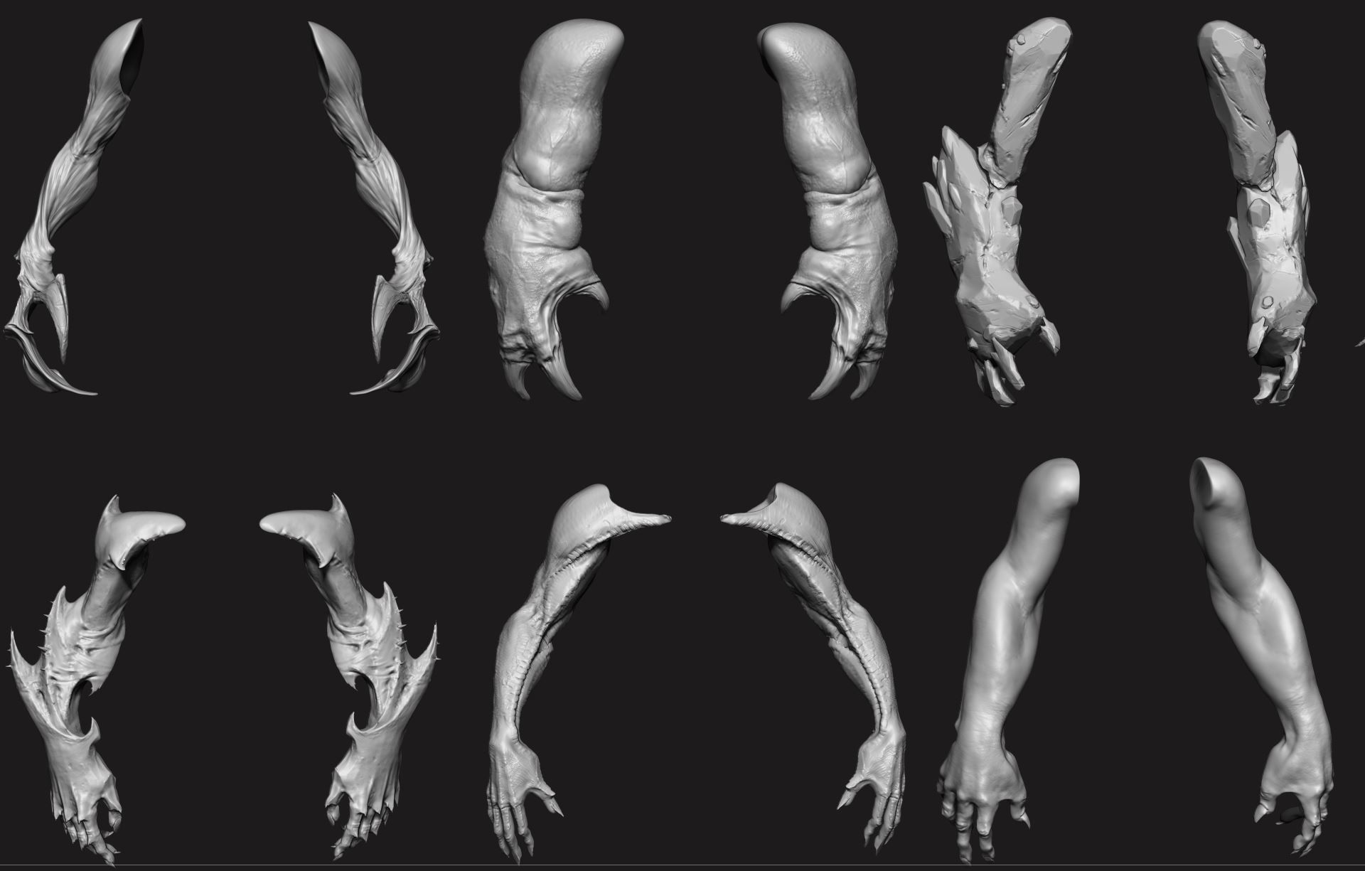 ARMS - 33 Creature arms OBJs and Zbrush IMM 3D model_53