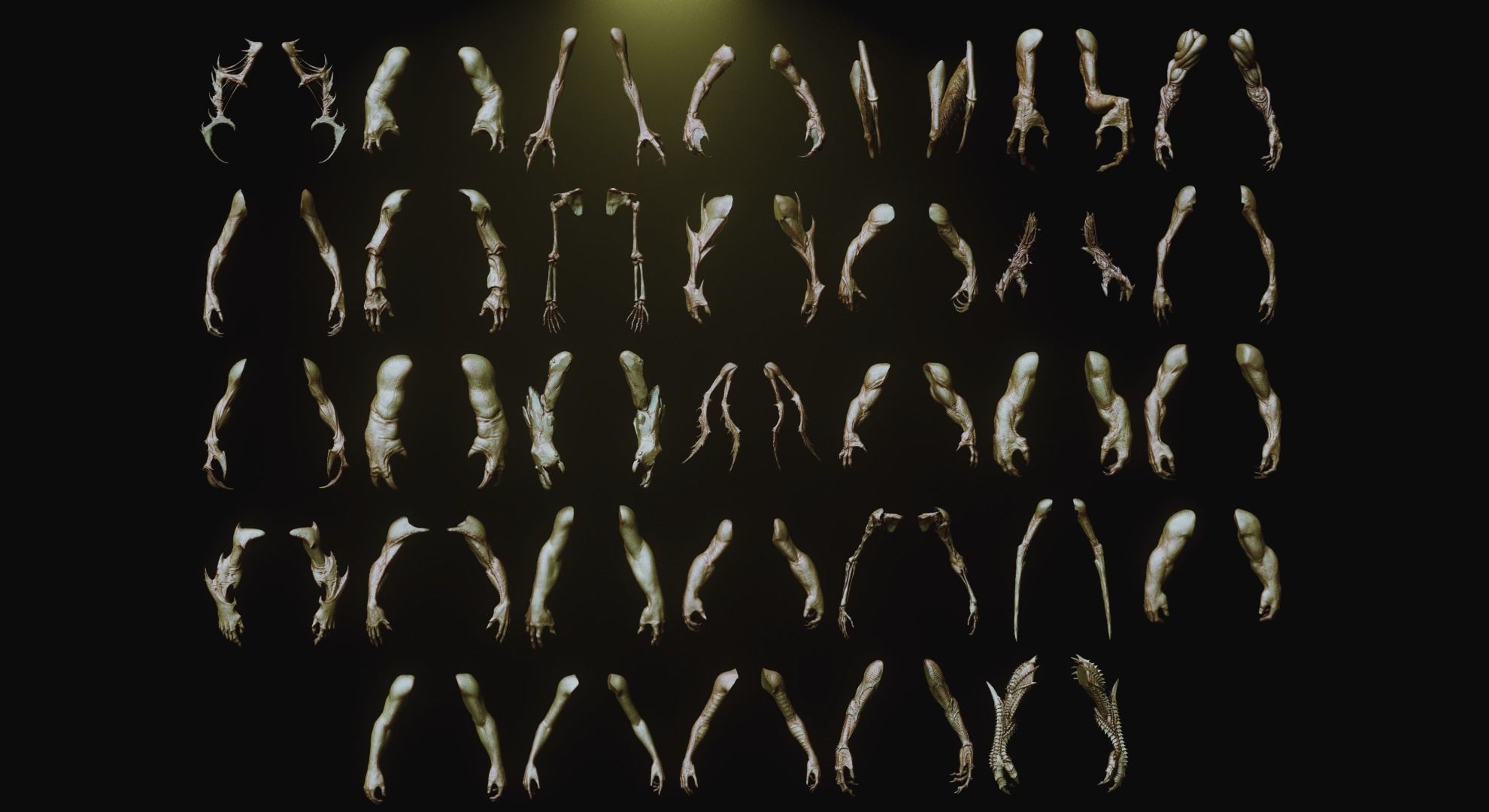 ARMS - 33 Creature arms OBJs and Zbrush IMM 3D model_3