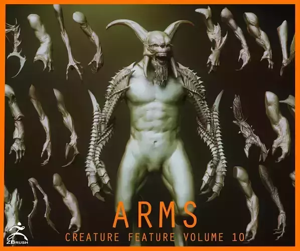 ARMS - 33 Creature arms OBJs and Zbrush IMM 3D model