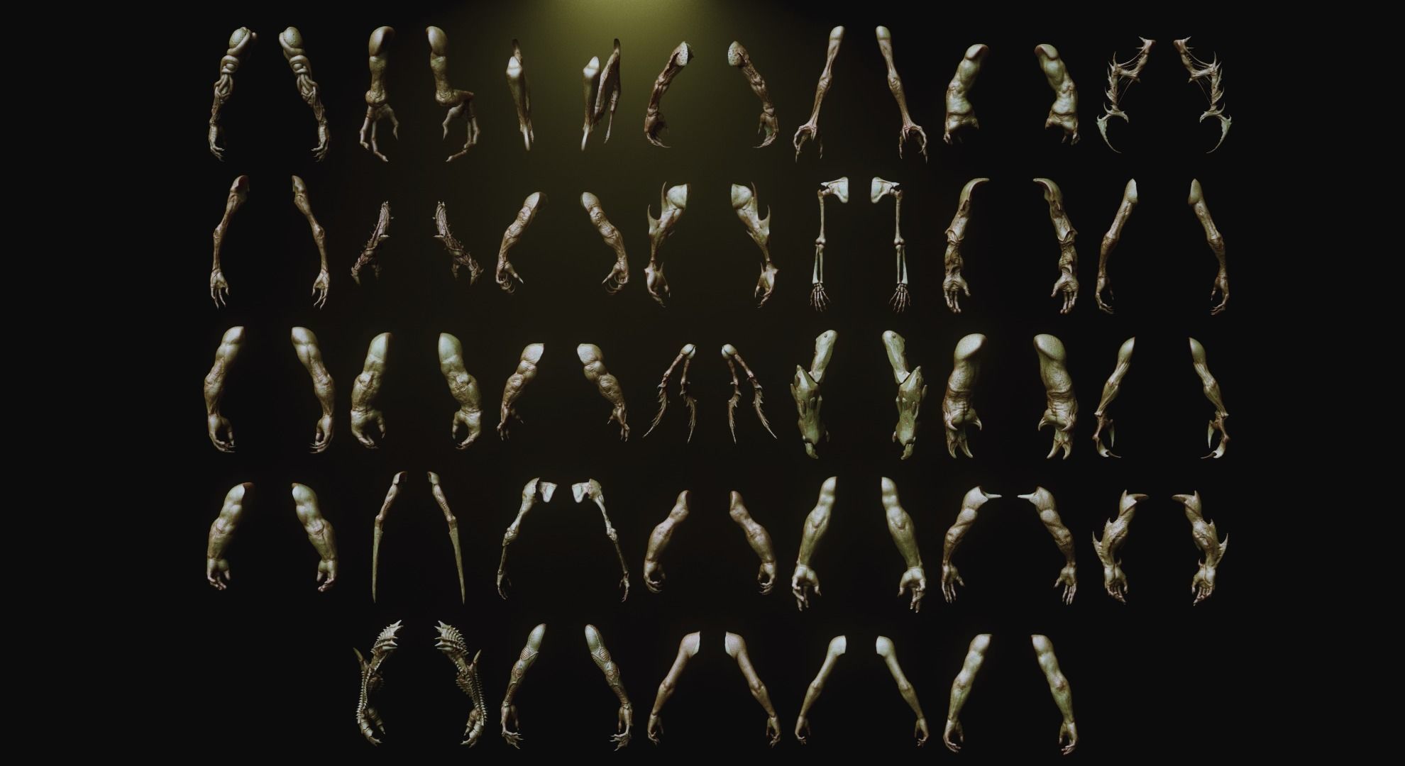 ARMS - 33 Creature arms OBJs and Zbrush IMM 3D model_4