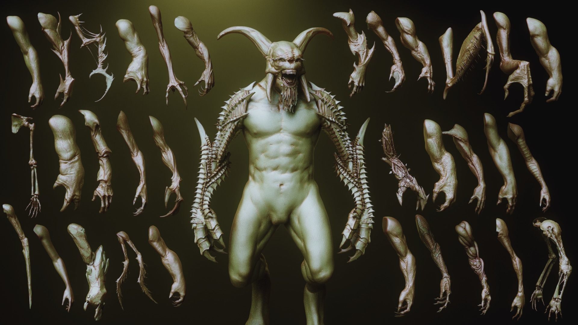 ARMS - 33 Creature arms OBJs and Zbrush IMM 3D model_2