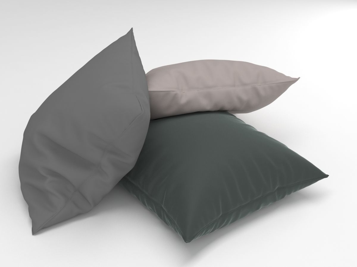 cushions three pillows 3D model_1
