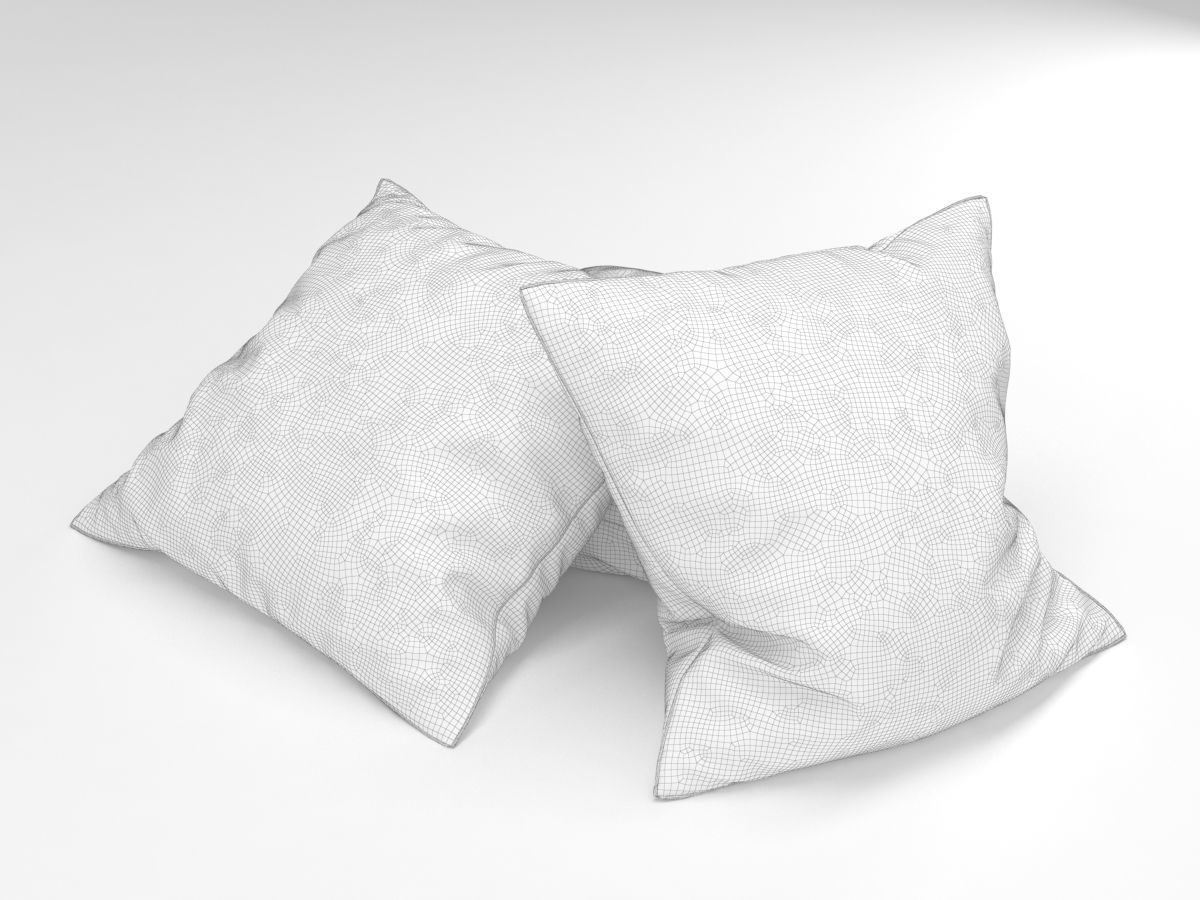 cushions three pillows 3D model_11
