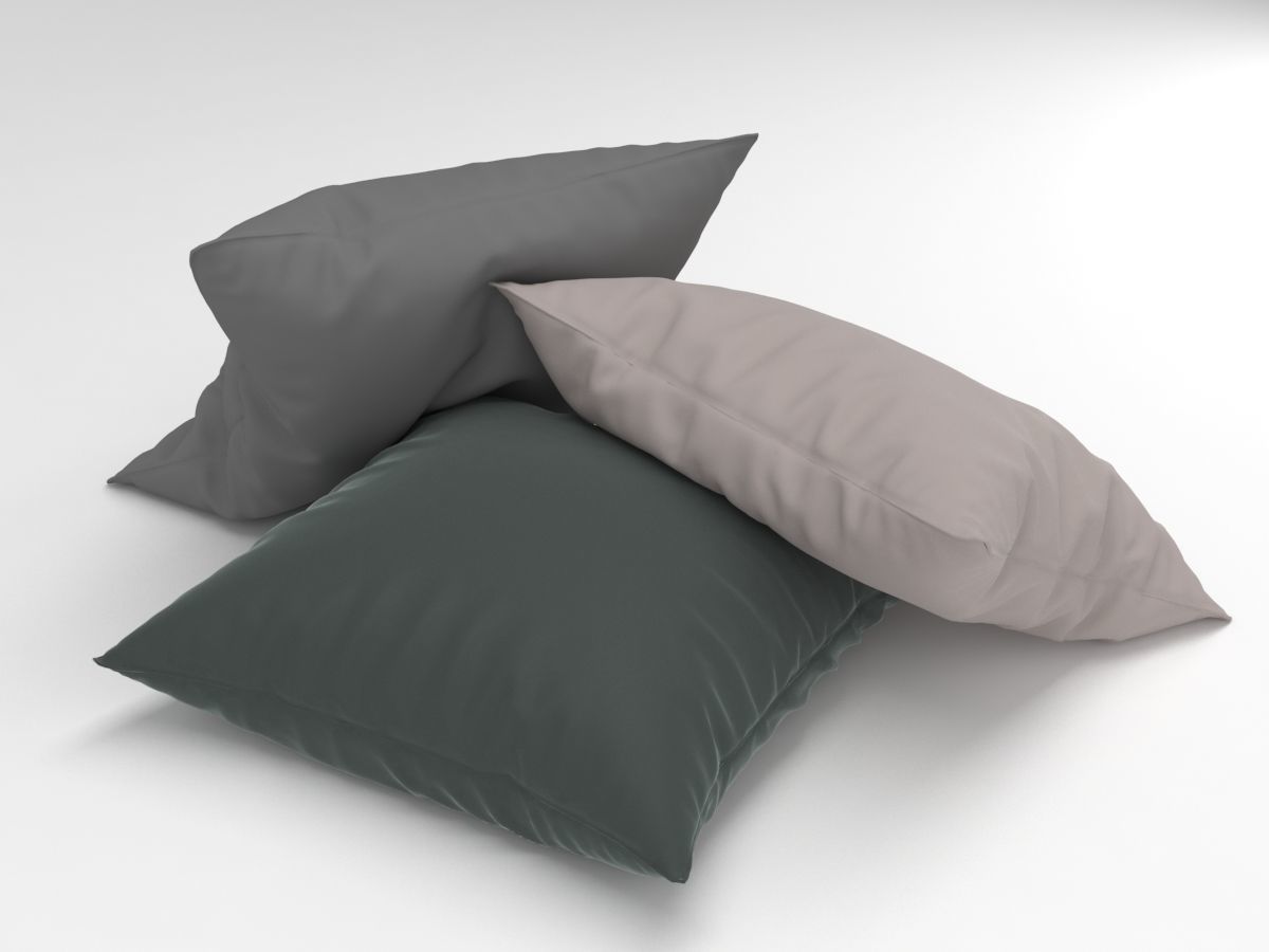 cushions three pillows 3D model_2