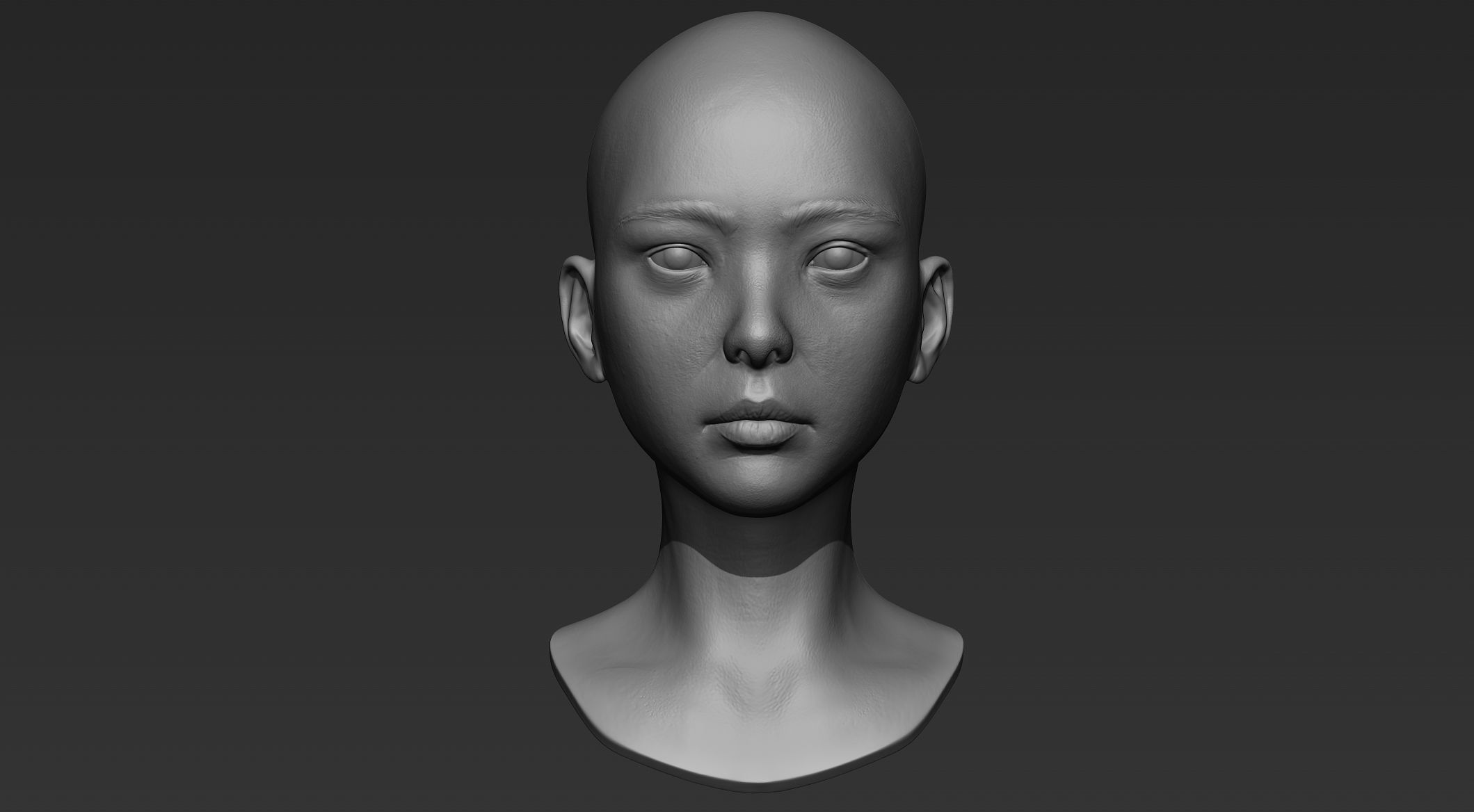 3D Printable Female Head 2 3D model_1