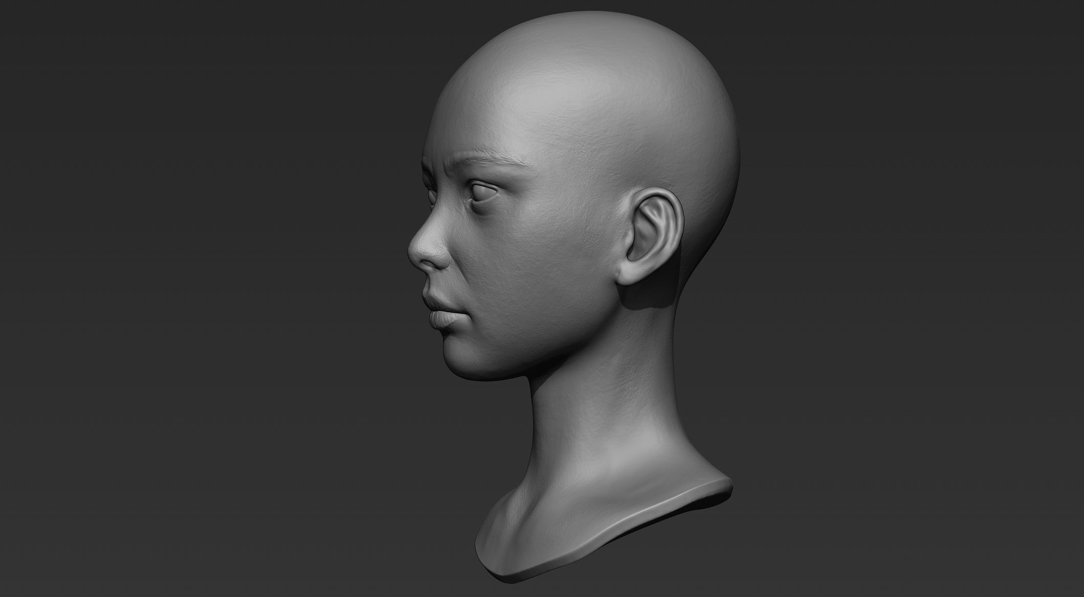 3D Printable Female Head 2 3D model_3