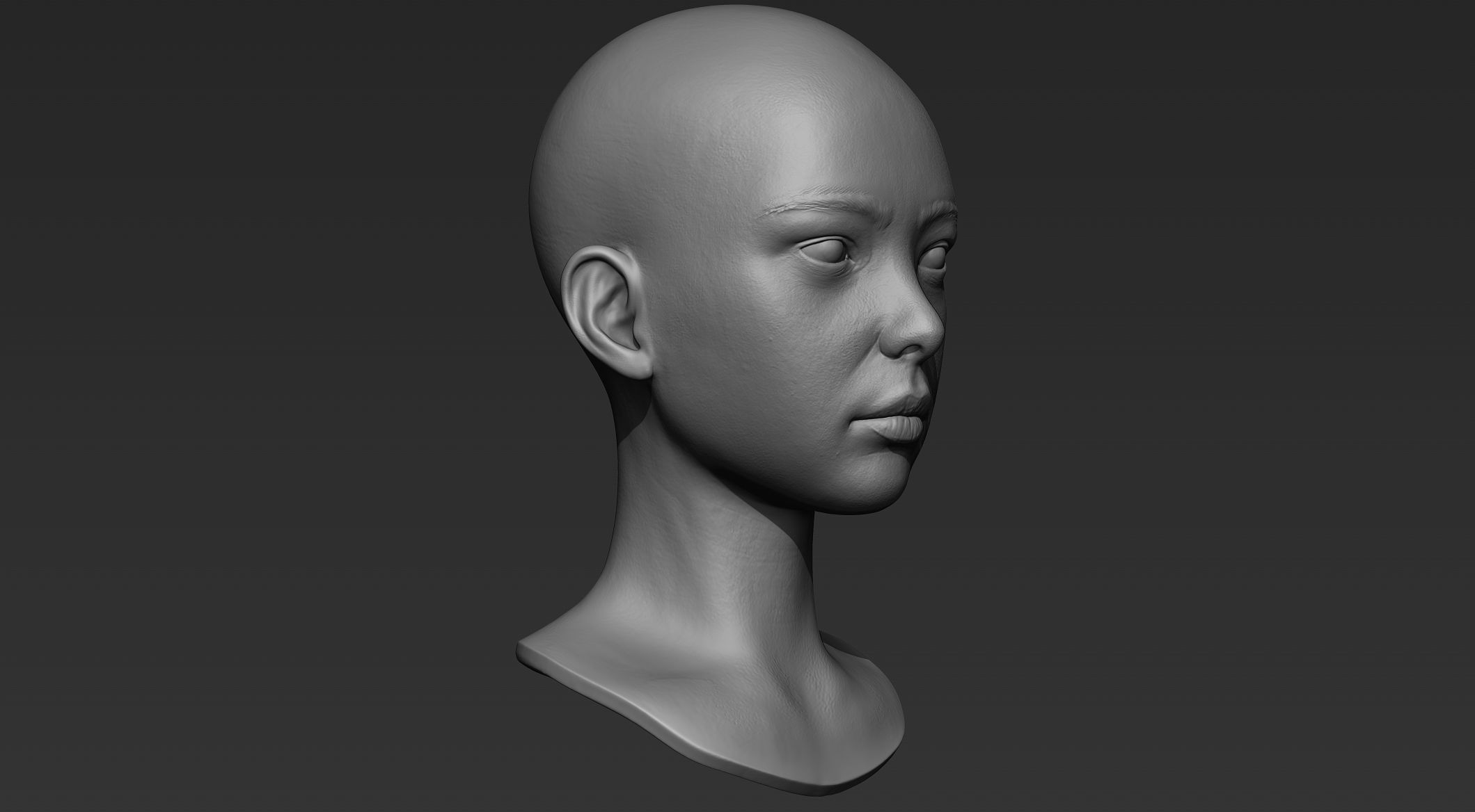 3D Printable Female Head 2 3D model_6