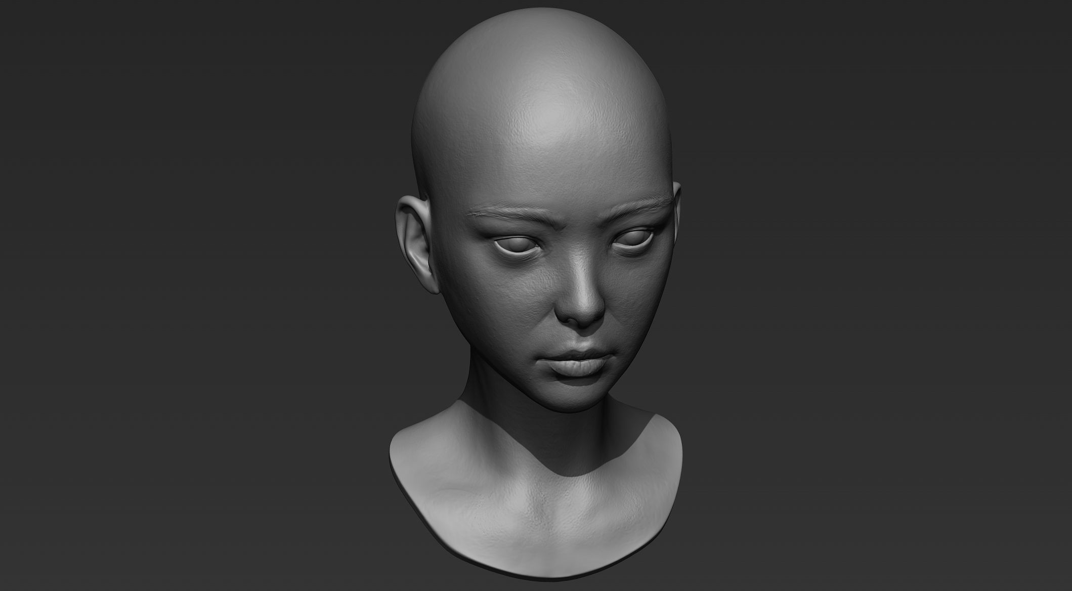 3D Printable Female Head 2 3D model_7