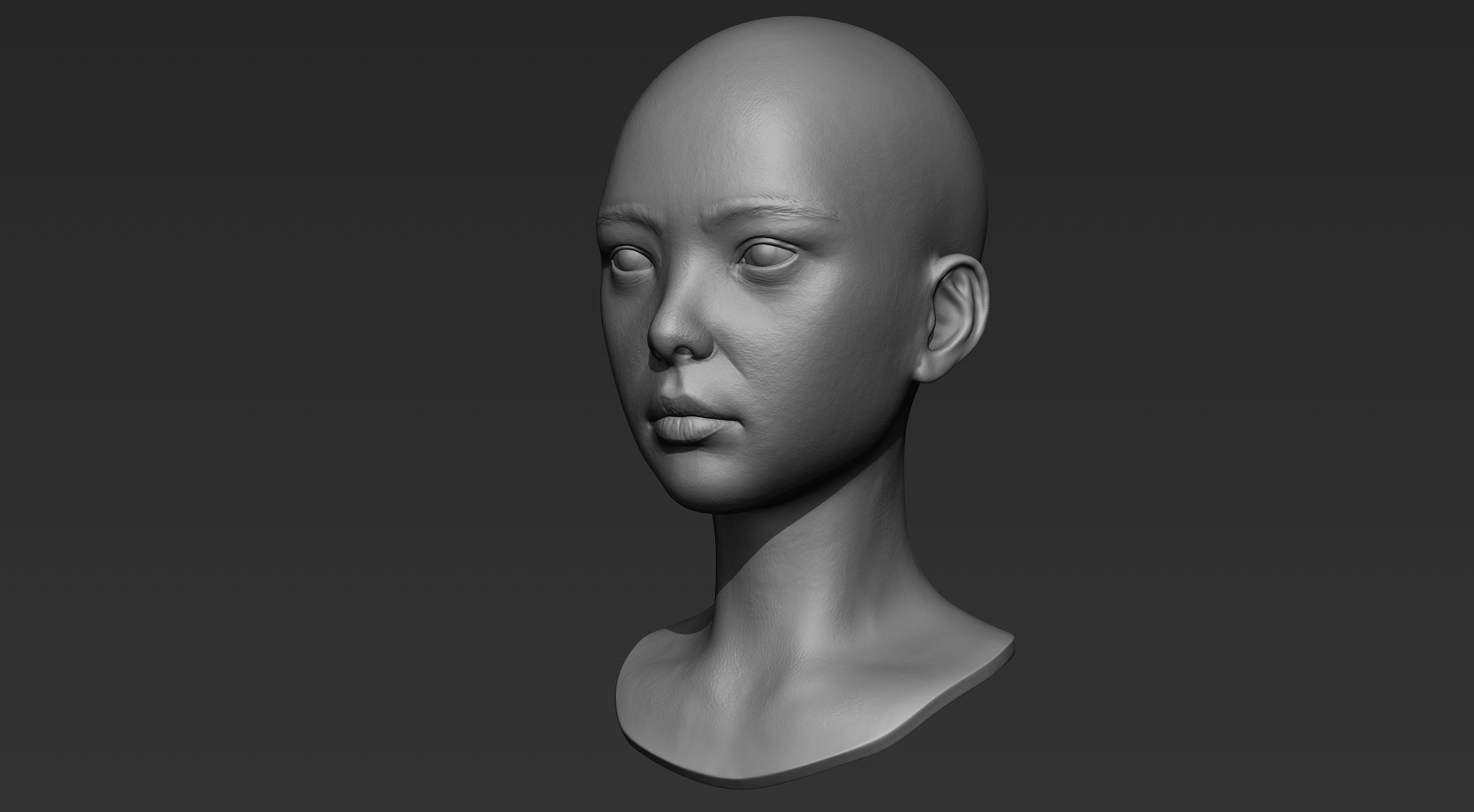 3D Printable Female Head 2 3D model_2