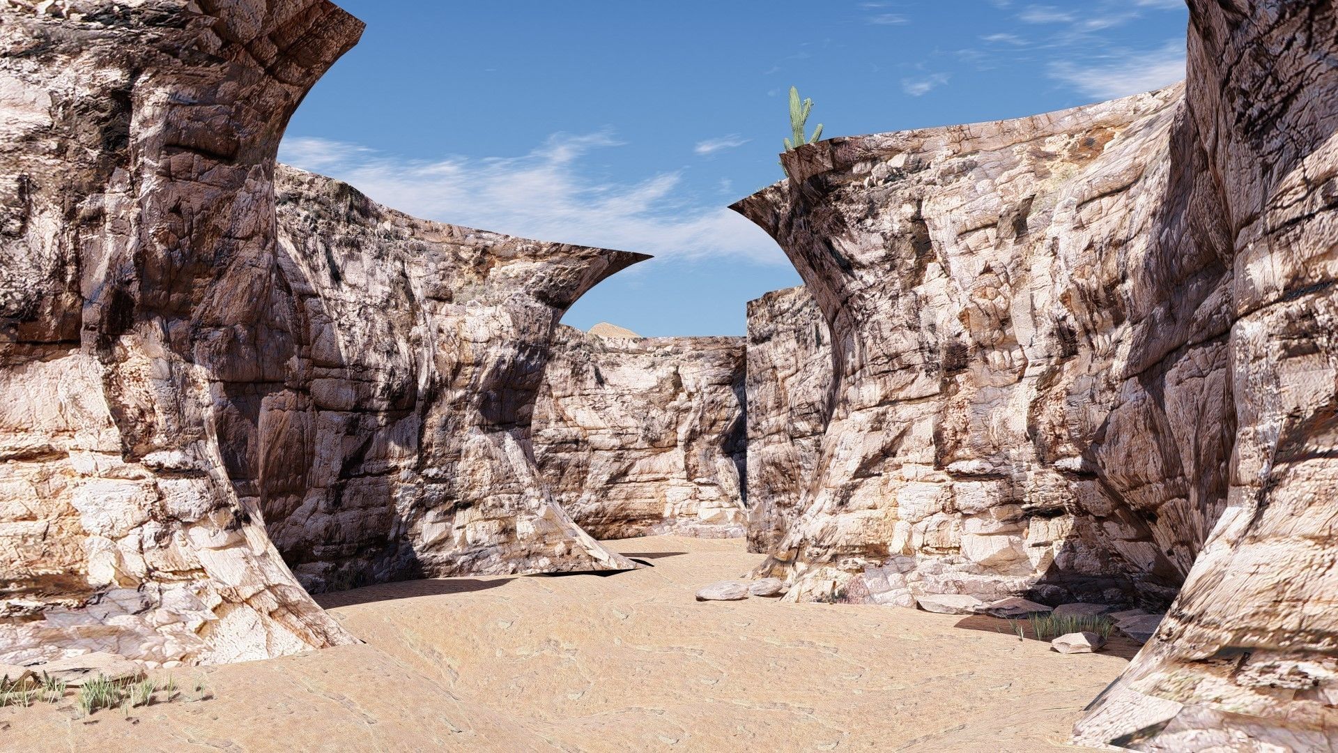 CANYON slope of mountain Free low-poly 3D model_5