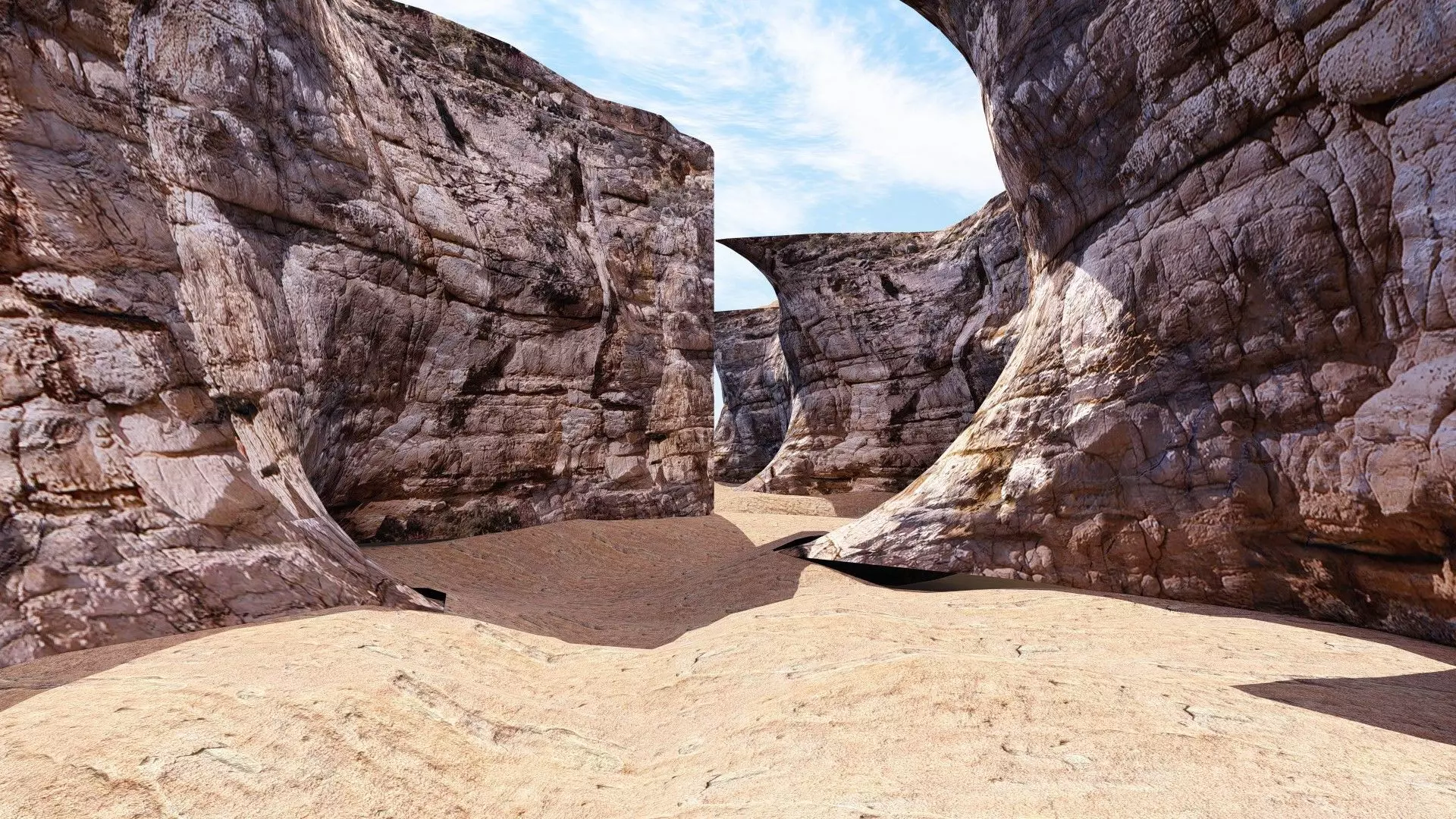 CANYON slope of mountain Free low-poly 3D model_0