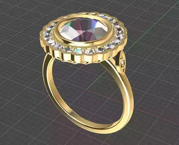 R00003 gold ring with diamonds