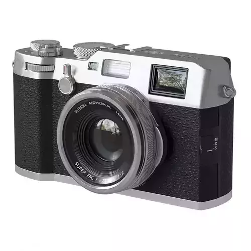 Compact Premium Fujifilm X100F Silver Camera 3D model