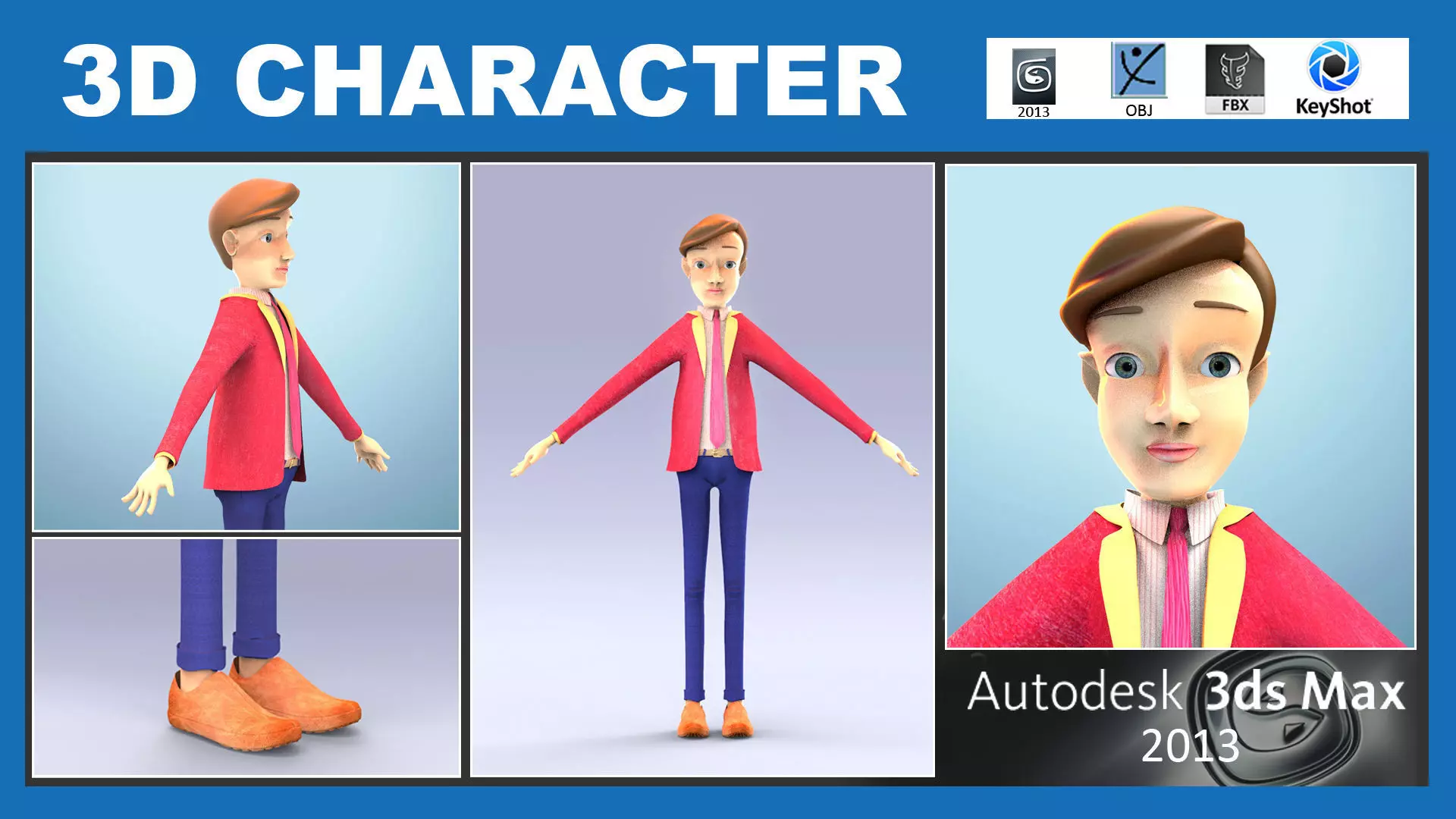 3D Man character Free low-poly 3D model