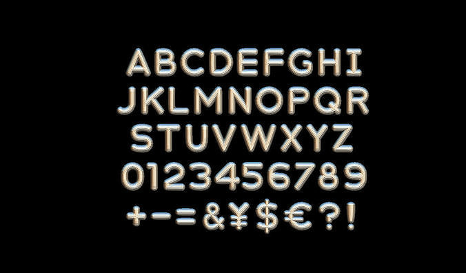 Round fonts 3D print model