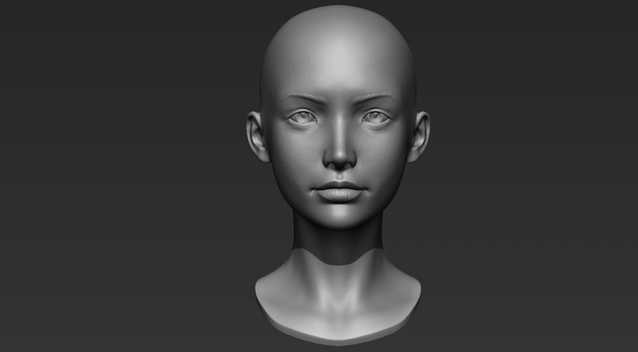 3D Printable Female Head 5 3D model_1