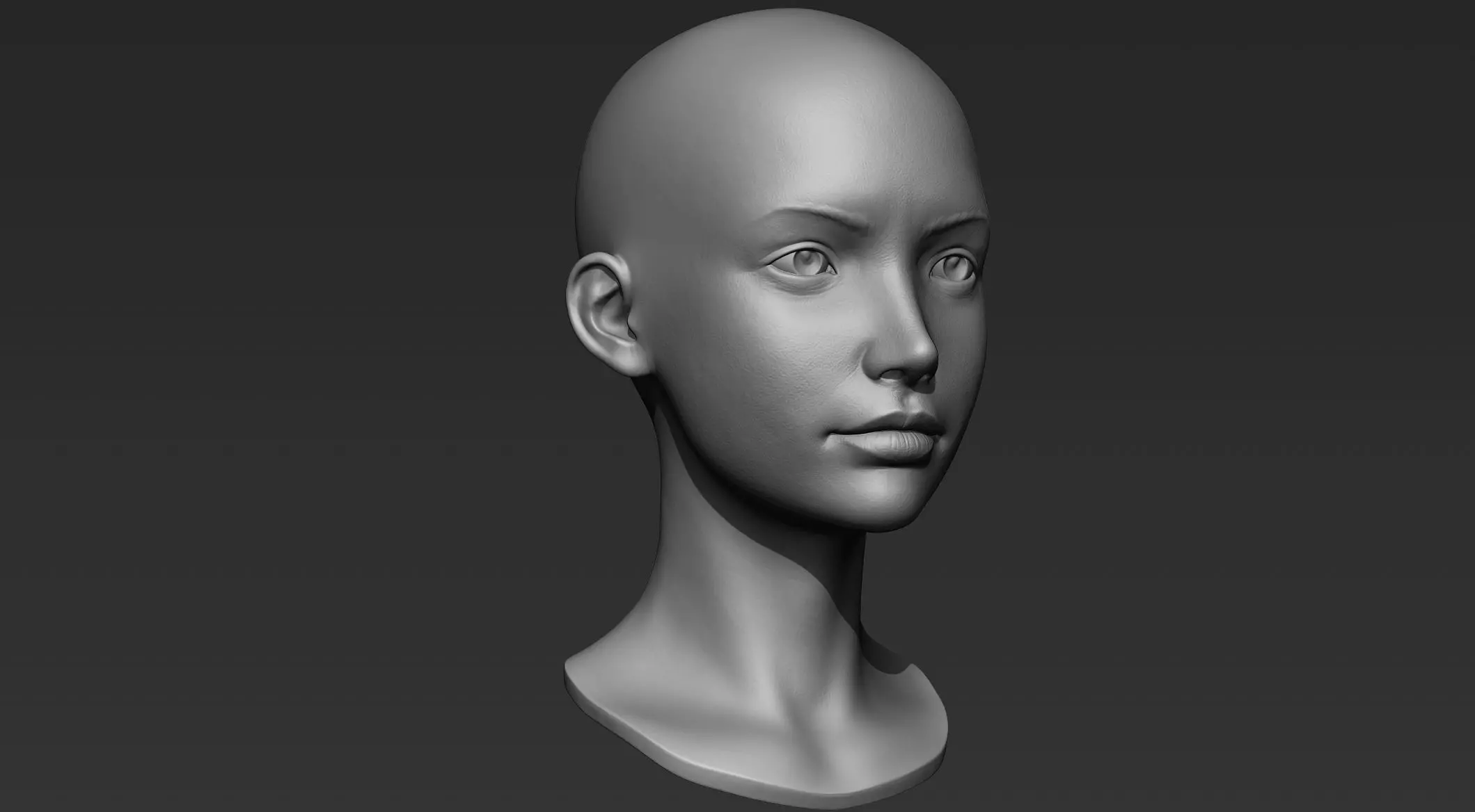 3D Printable Female Head 5 3D model_0
