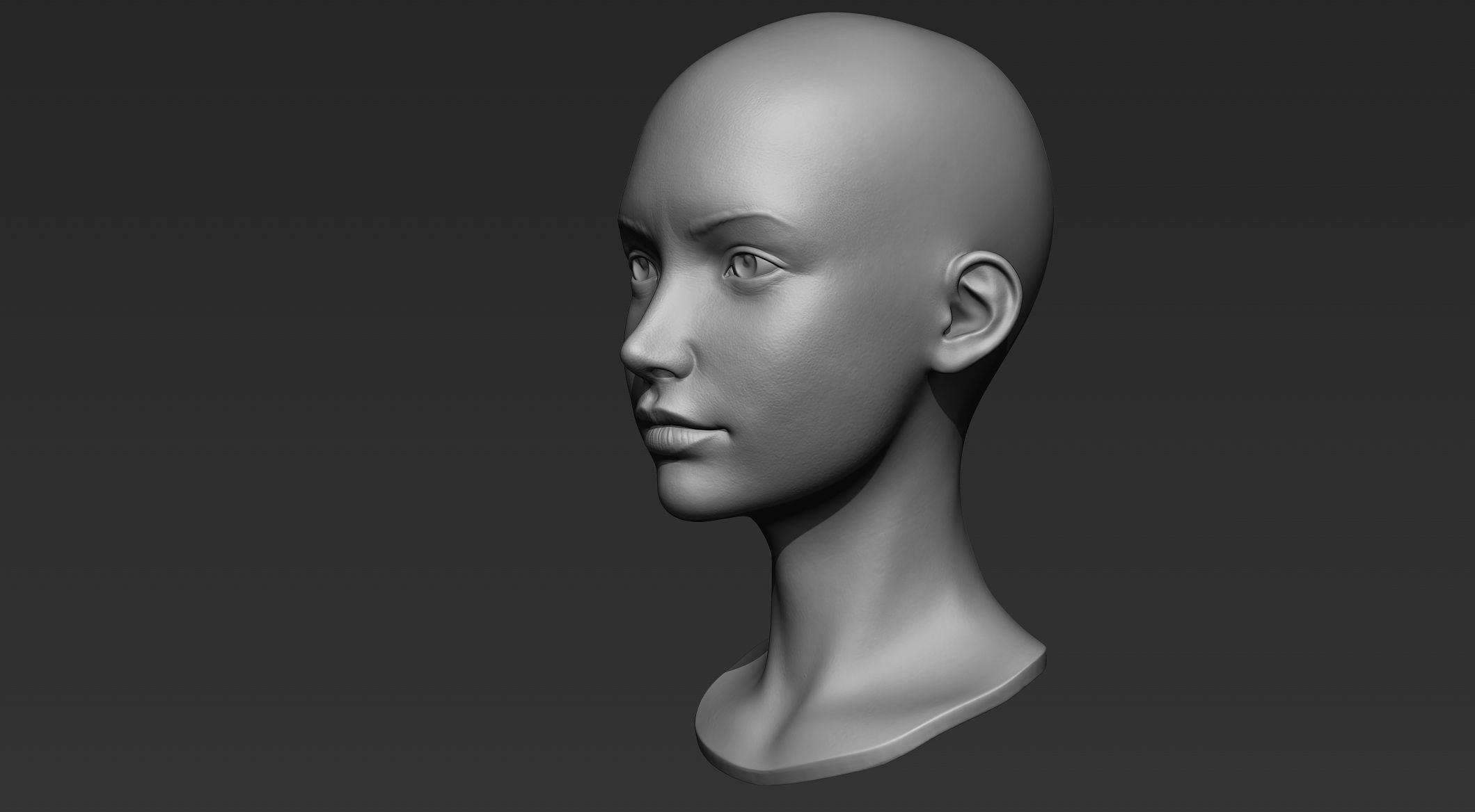 3D Printable Female Head 5 3D model_3