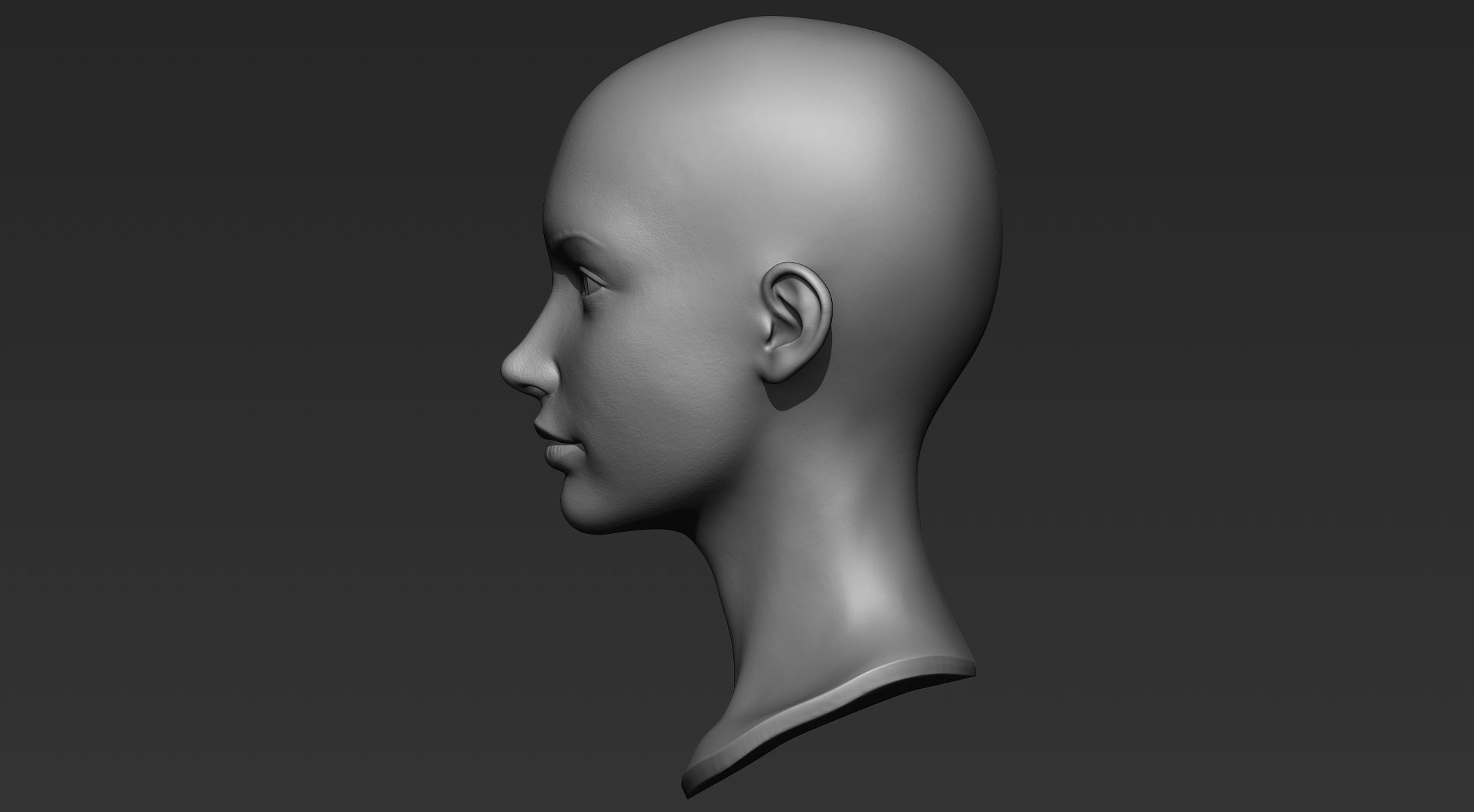 3D Printable Female Head 5 3D model_4
