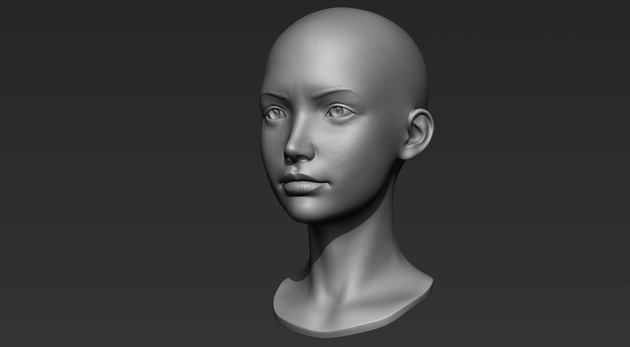 3D Printable Female Head 5 3D model_2
