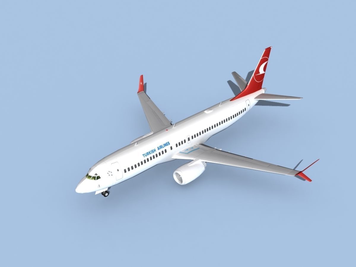 Boeing 737-800 Max Turkish Airlines 3D model_10