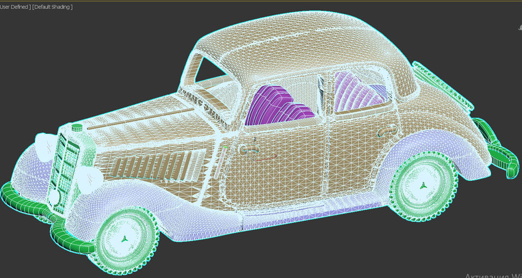 mercedes old truck in concrete parking lot 3D print model_1