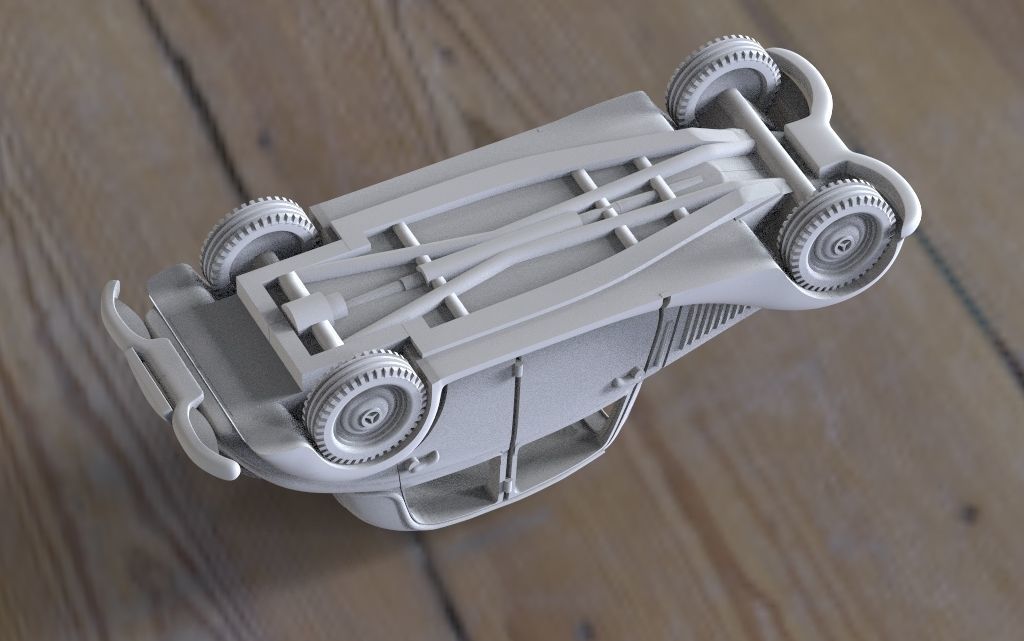 mercedes old truck in concrete parking lot 3D print model_6