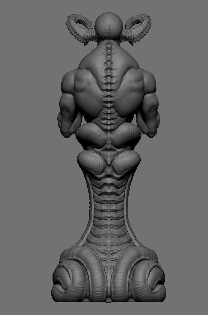 Demon statue 3D print model_1