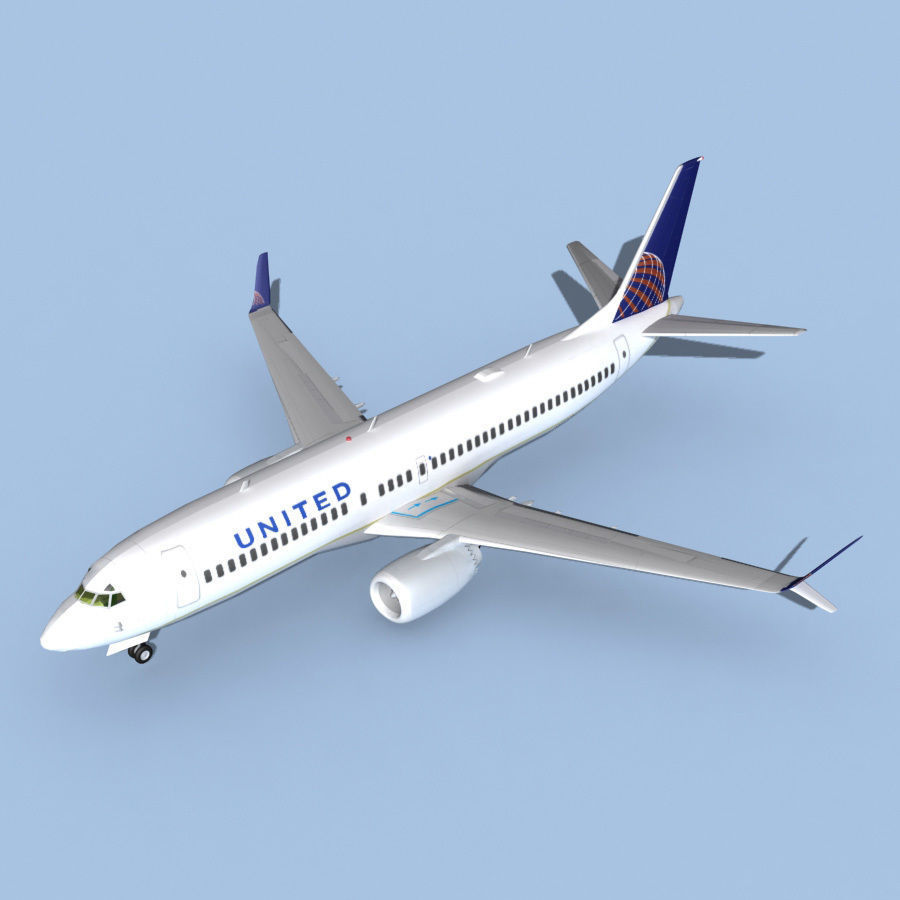 Boeing 737-800 Max United Airlines 3D model_12