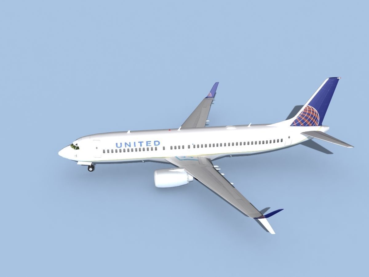 Boeing 737-800 Max United Airlines 3D model_9