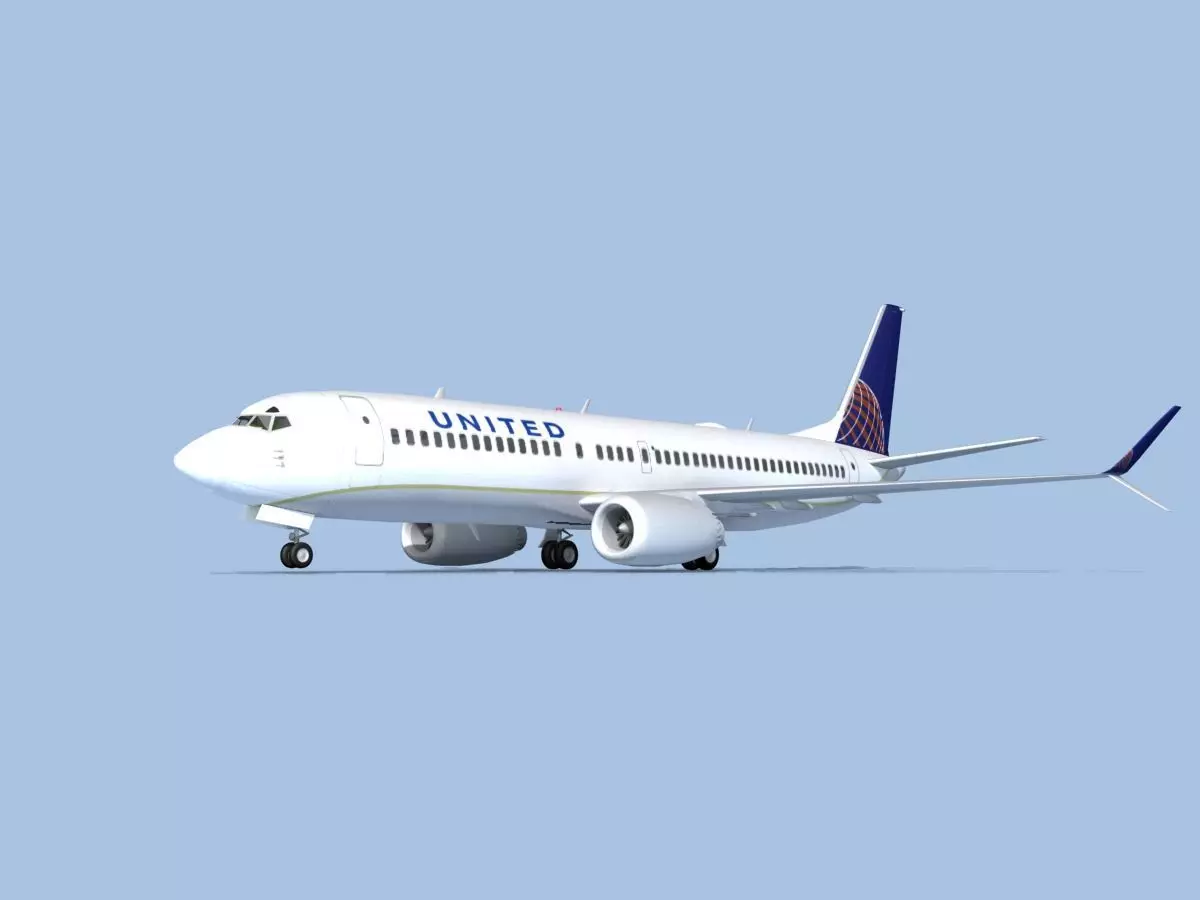Boeing 737-800 Max United Airlines 3D model_0