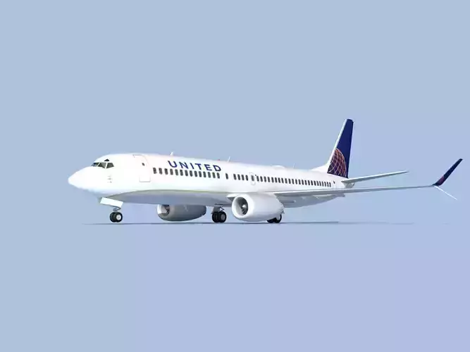 Boeing 737-800 Max United Airlines 3D model