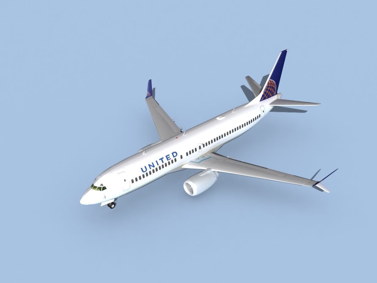 Boeing 737-800 Max United Airlines 3D model_10