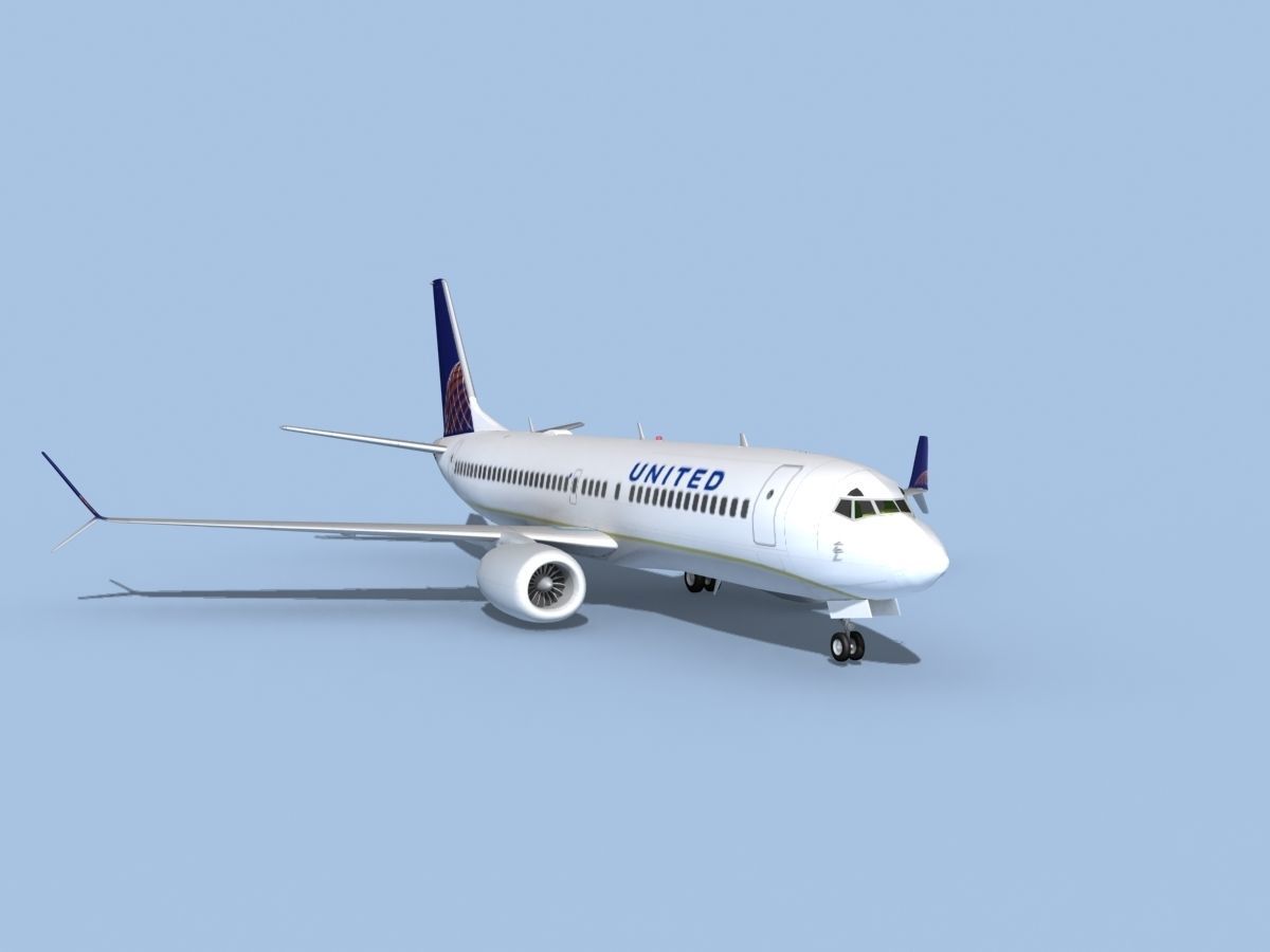 Boeing 737-800 Max United Airlines 3D model_2
