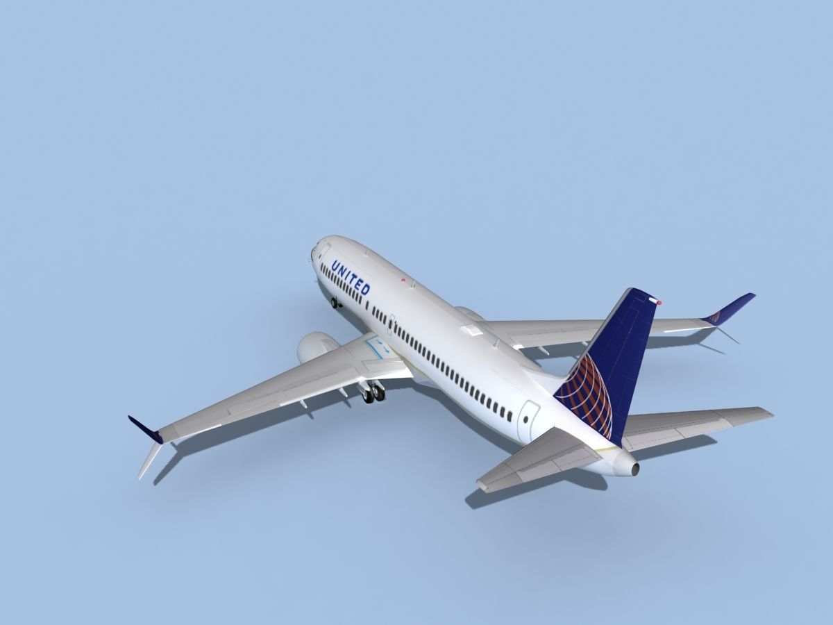 Boeing 737-800 Max United Airlines 3D model_7