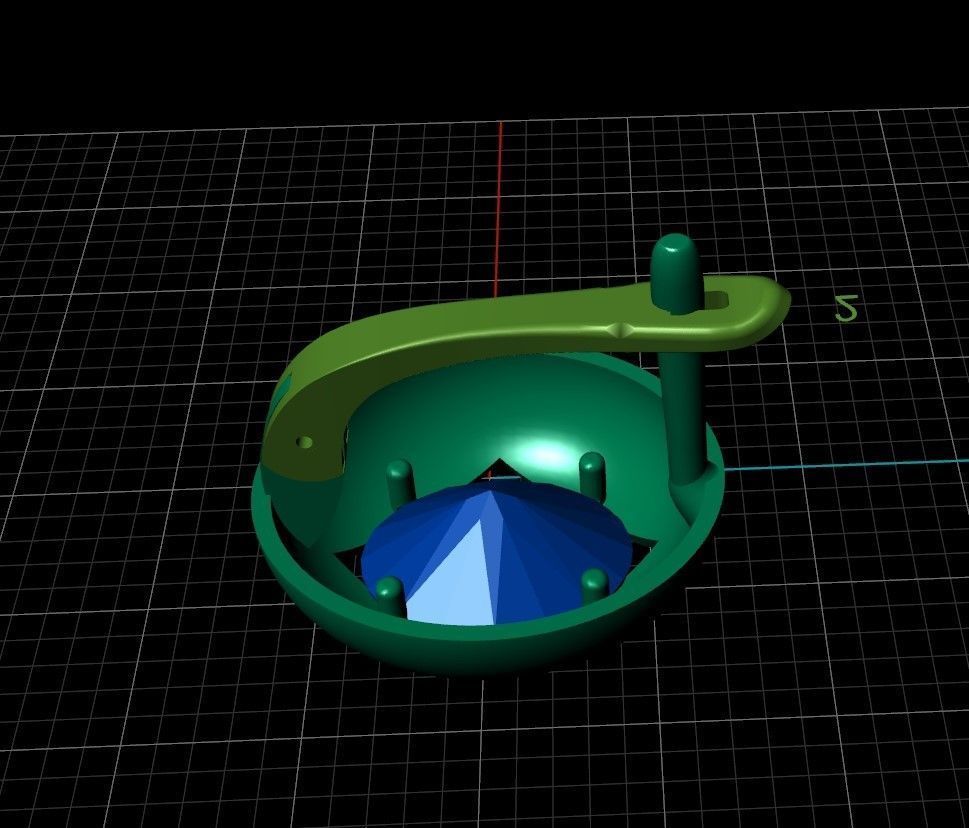 Earring with square cut in oval 3D print model_4