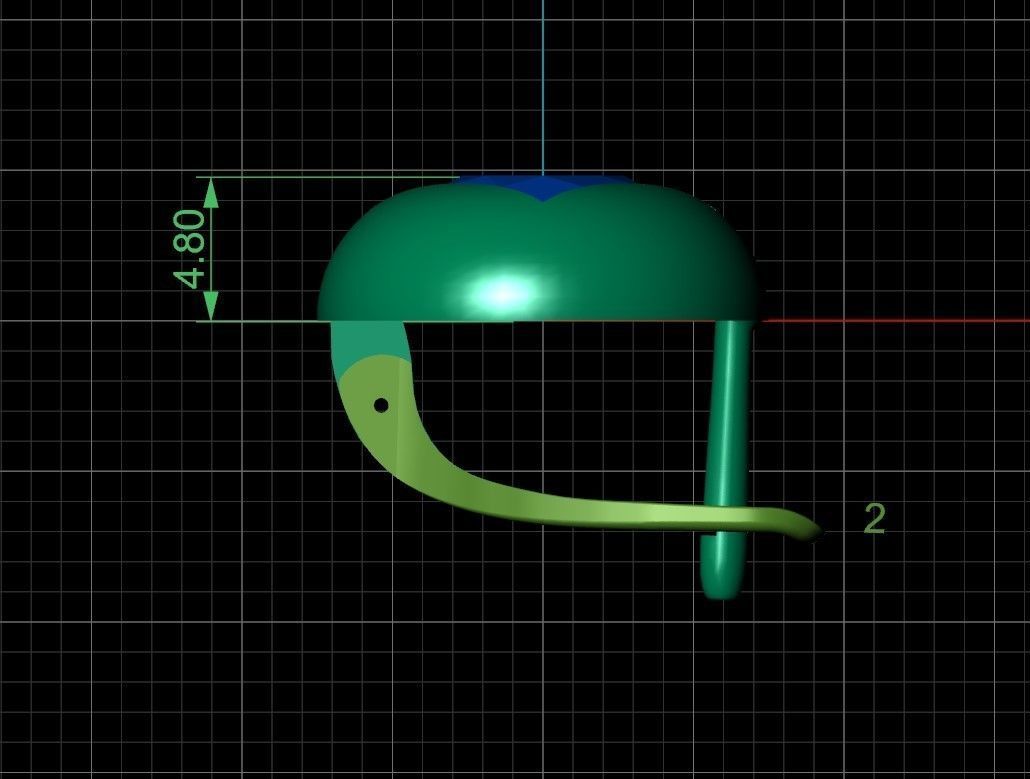 Earring with square cut in oval 3D print model_1