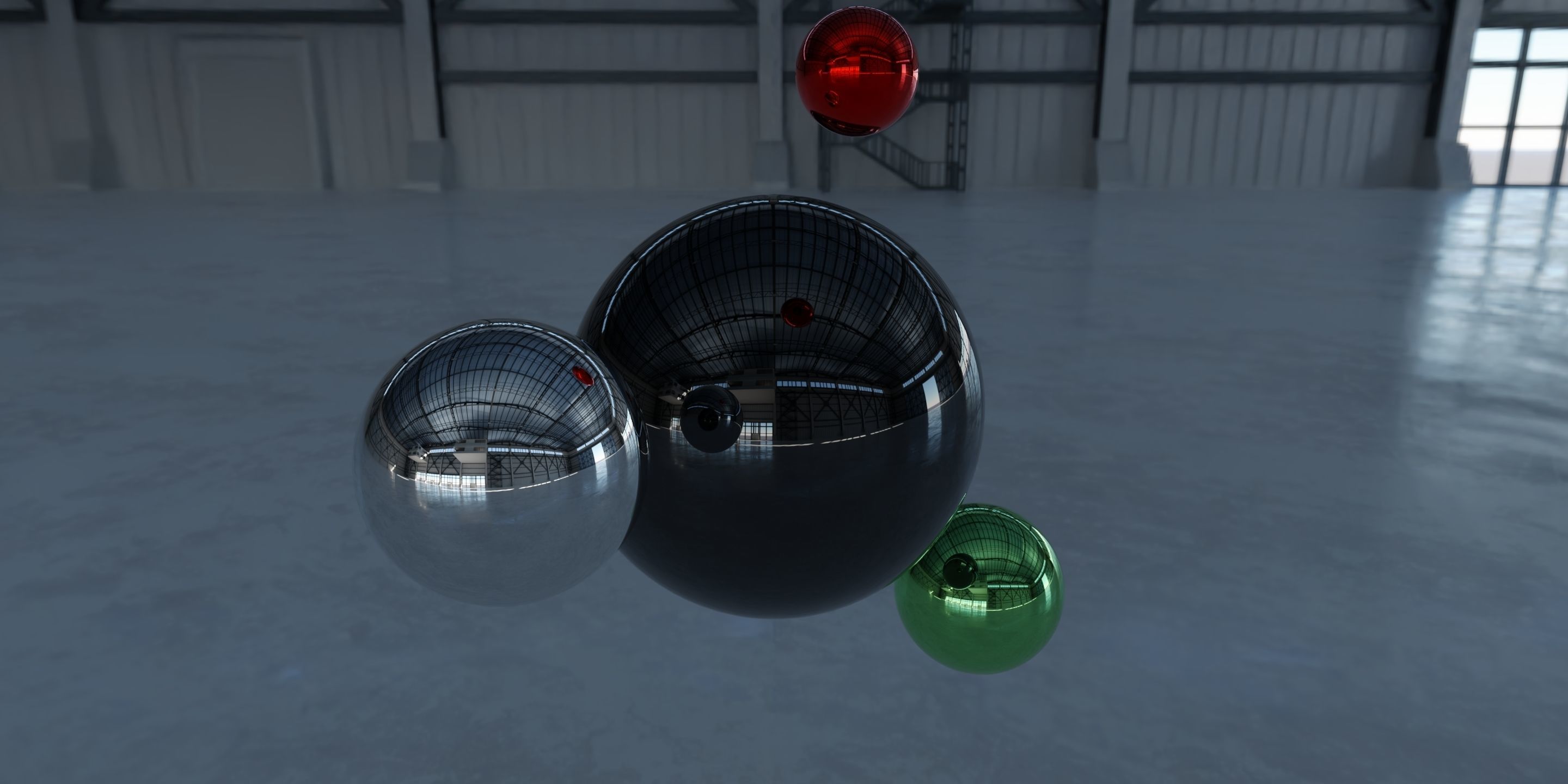 HDRI - Industrial Hangar Hall Interior 3 Texture_4