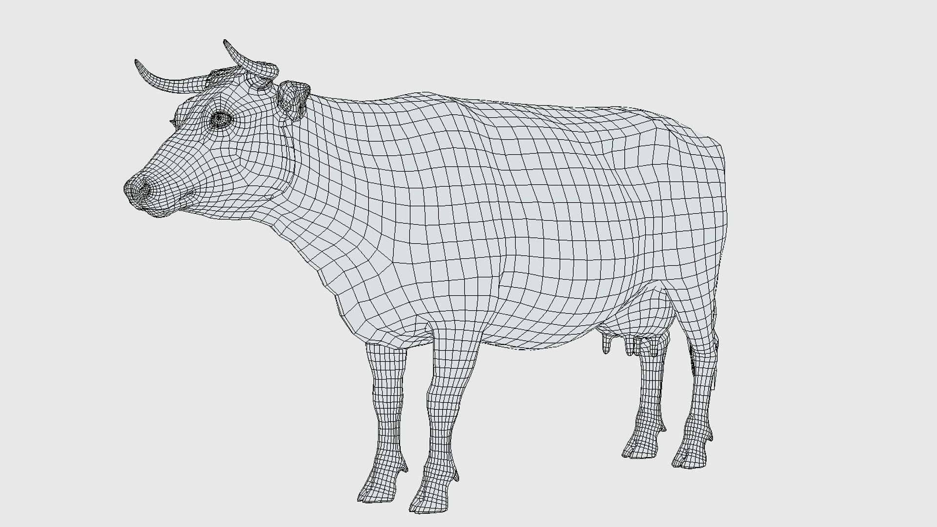 COW realistic Low-poly 3D model_16