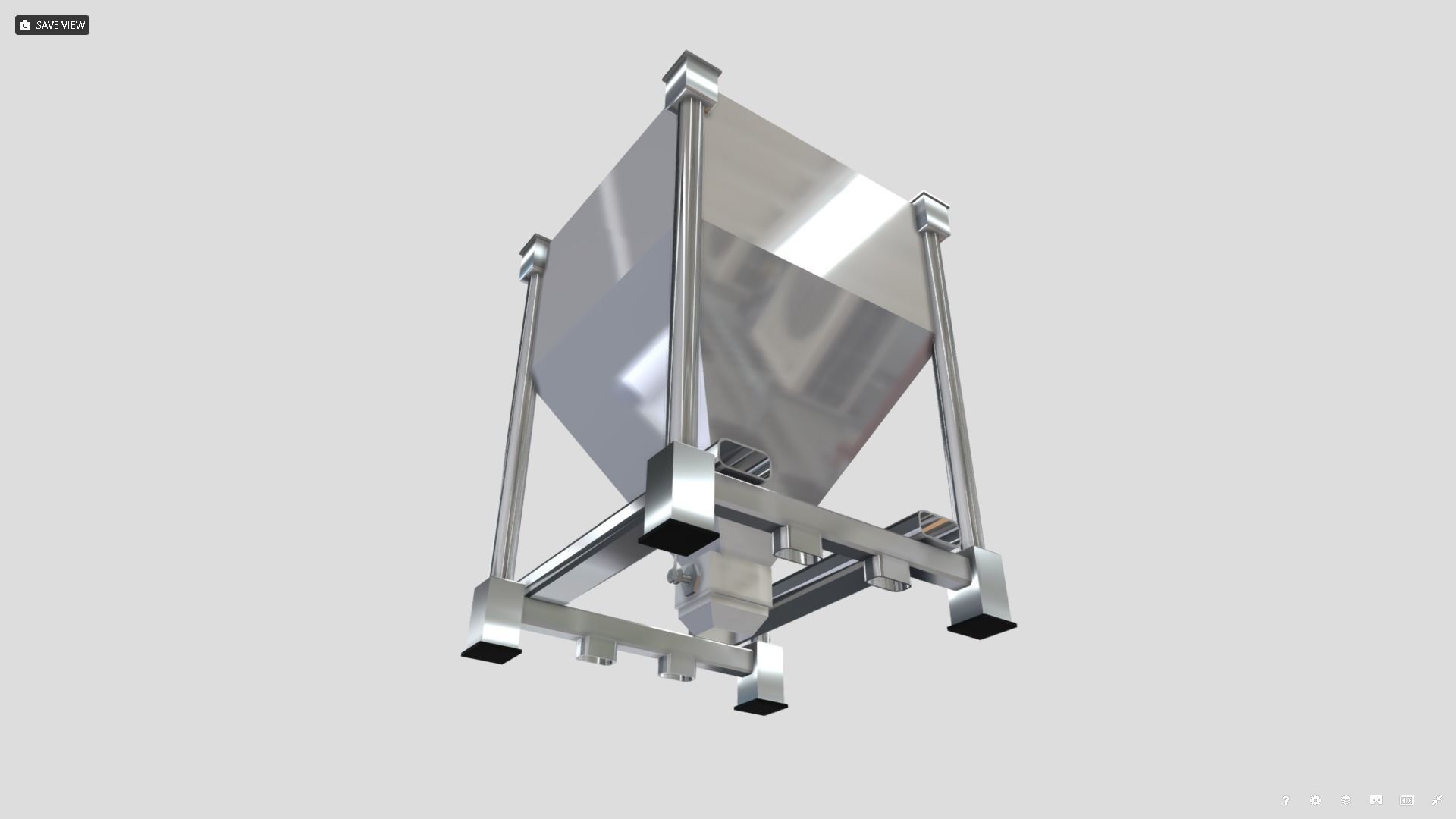 Machine - Stainless Steel Hopper Low-poly 3D model_1