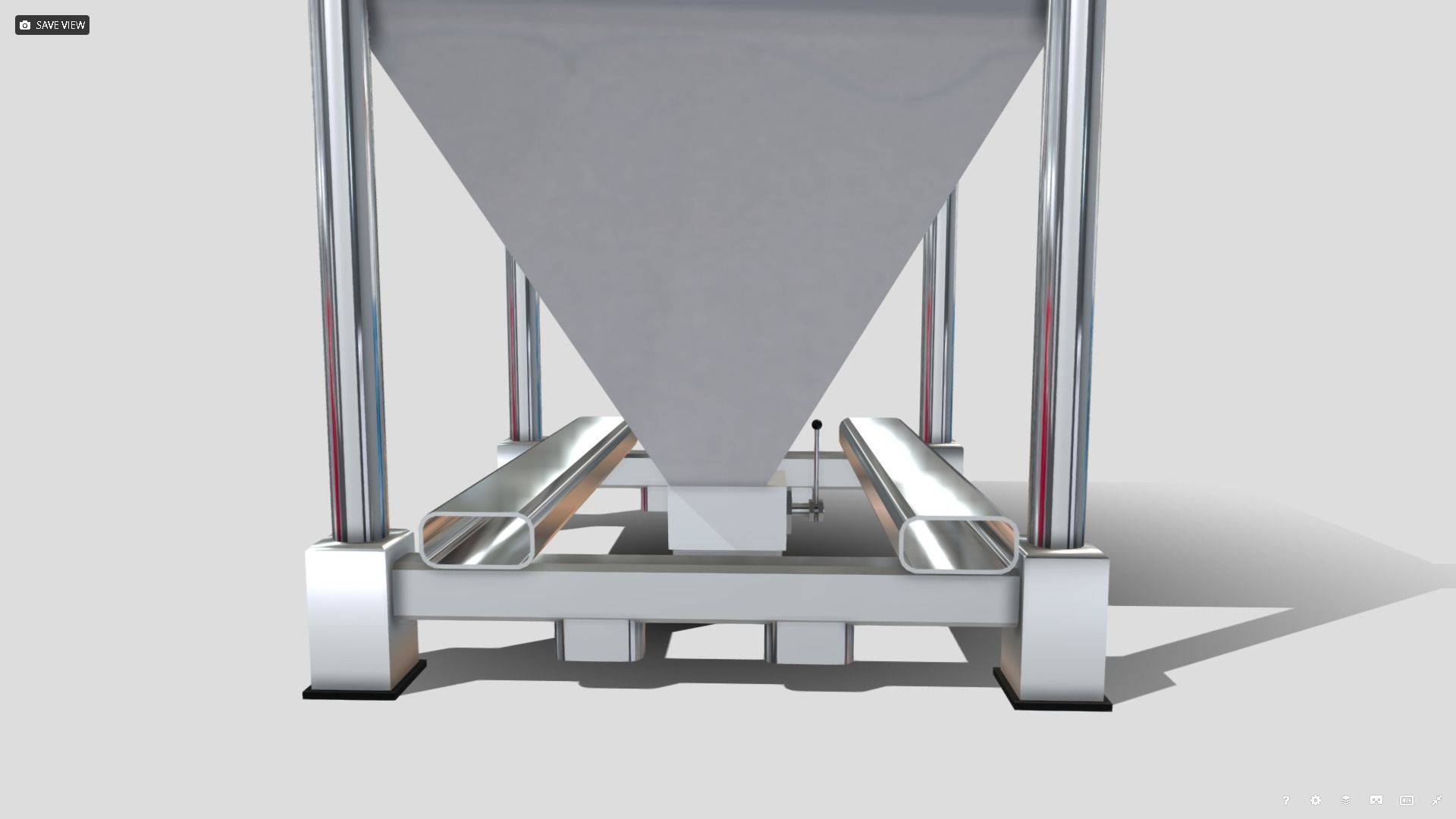 Machine - Stainless Steel Hopper Low-poly 3D model_3